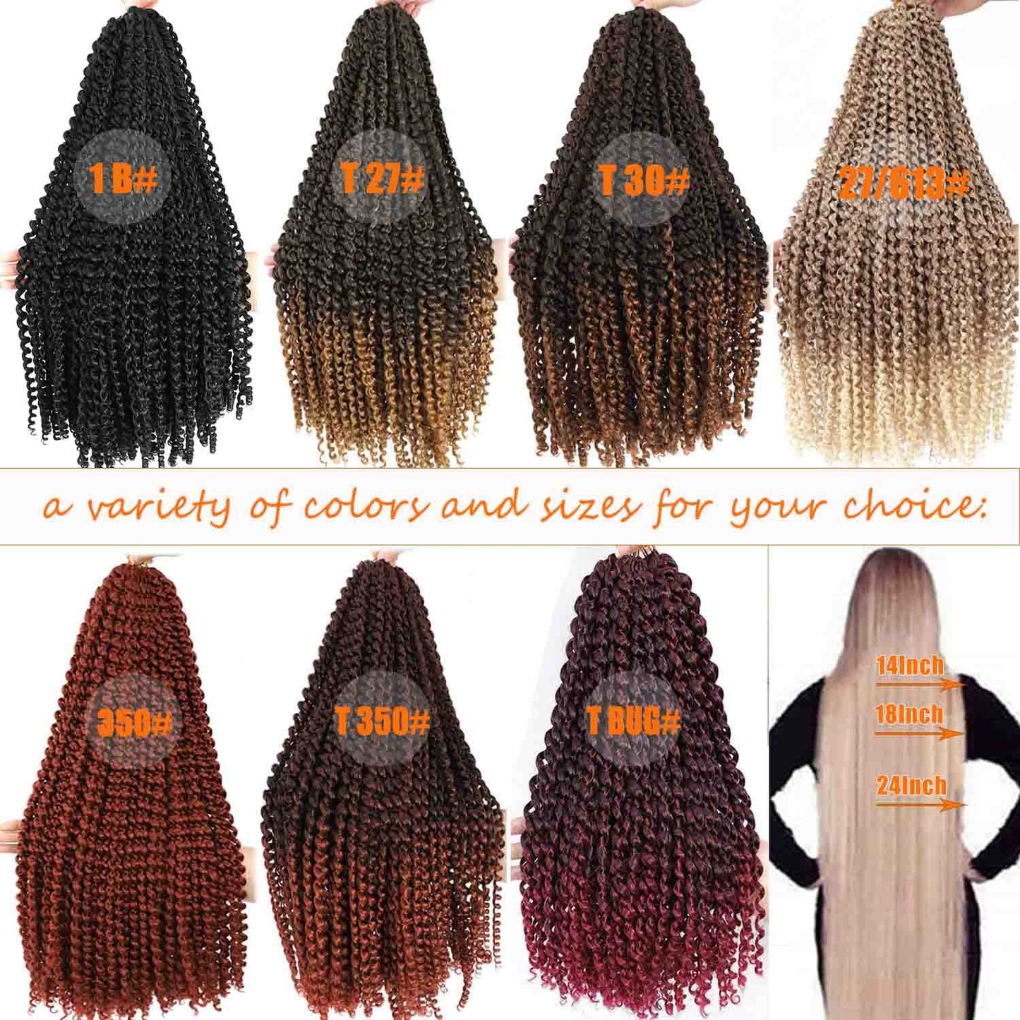 Passion Twist Hair 18 Inch 6 Packs Water Wave Crochet Hair for Passion Twists Long Bohemian Braiding Protective Style Hair Extensions, Tangle Free, No odor, Skin Friendly (18 Inch 6 Packs, T27#)