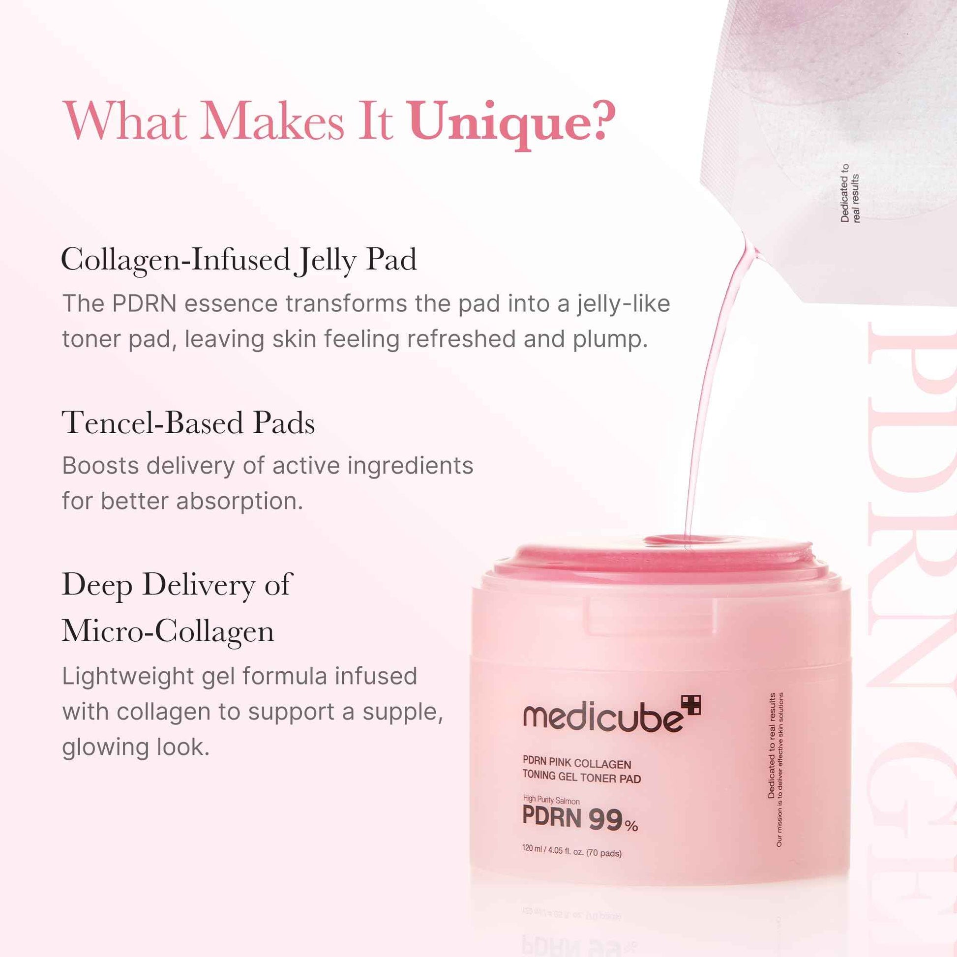 medicube Pink PDRN Day & Night Care Duo: Salmon DNA PDRN Caffiene Overnight Wrapping Peel Off Facial Mask and Salmon DNA PDRN Pink Collagen Jelly Pad | Holiday Stocking Stuffers,