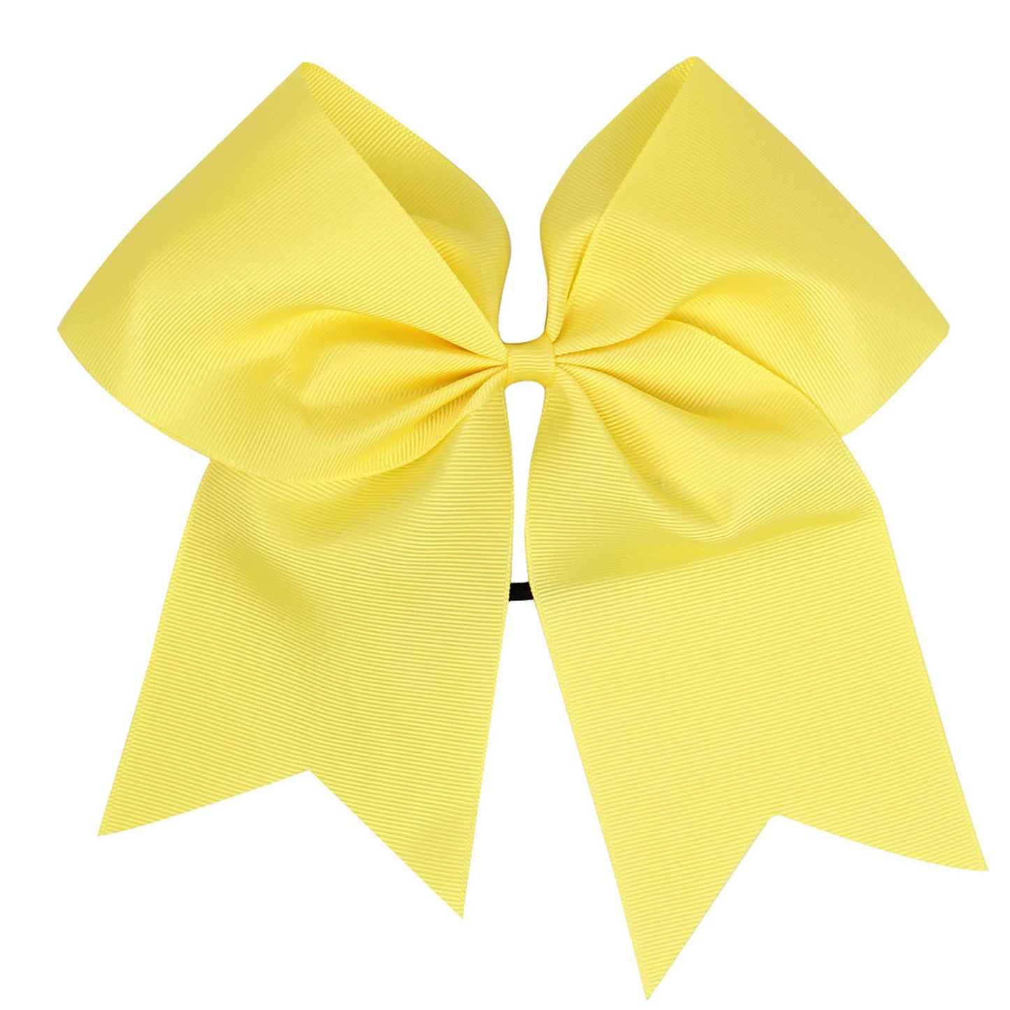 Girls Hair Bows Ponytail Holder Elastic Hair Ties,Large Cheer Hair Bows(FD3) (Yellow+Royal Blue)