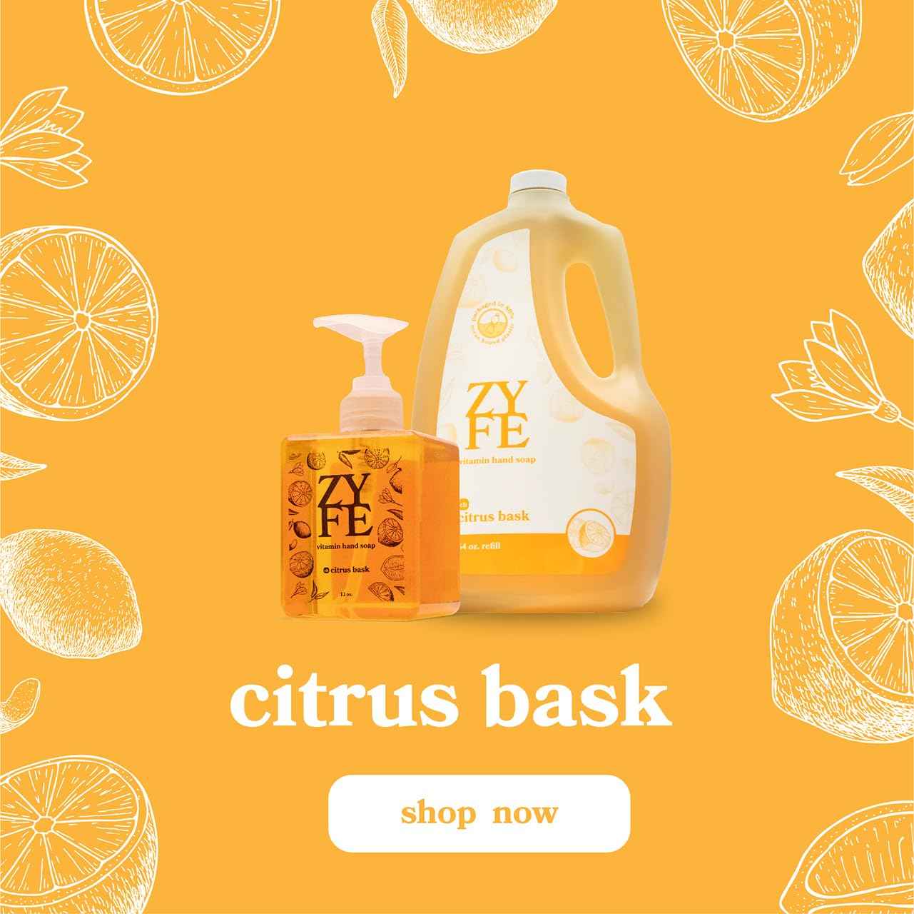 ZYFE Foaming Hand Soap Refills, Half Gallon Hand Soap Foam Refill with Essential Oil Fragrance in Recycled Bottle, Citrus Handwash Refil Biodegradable+