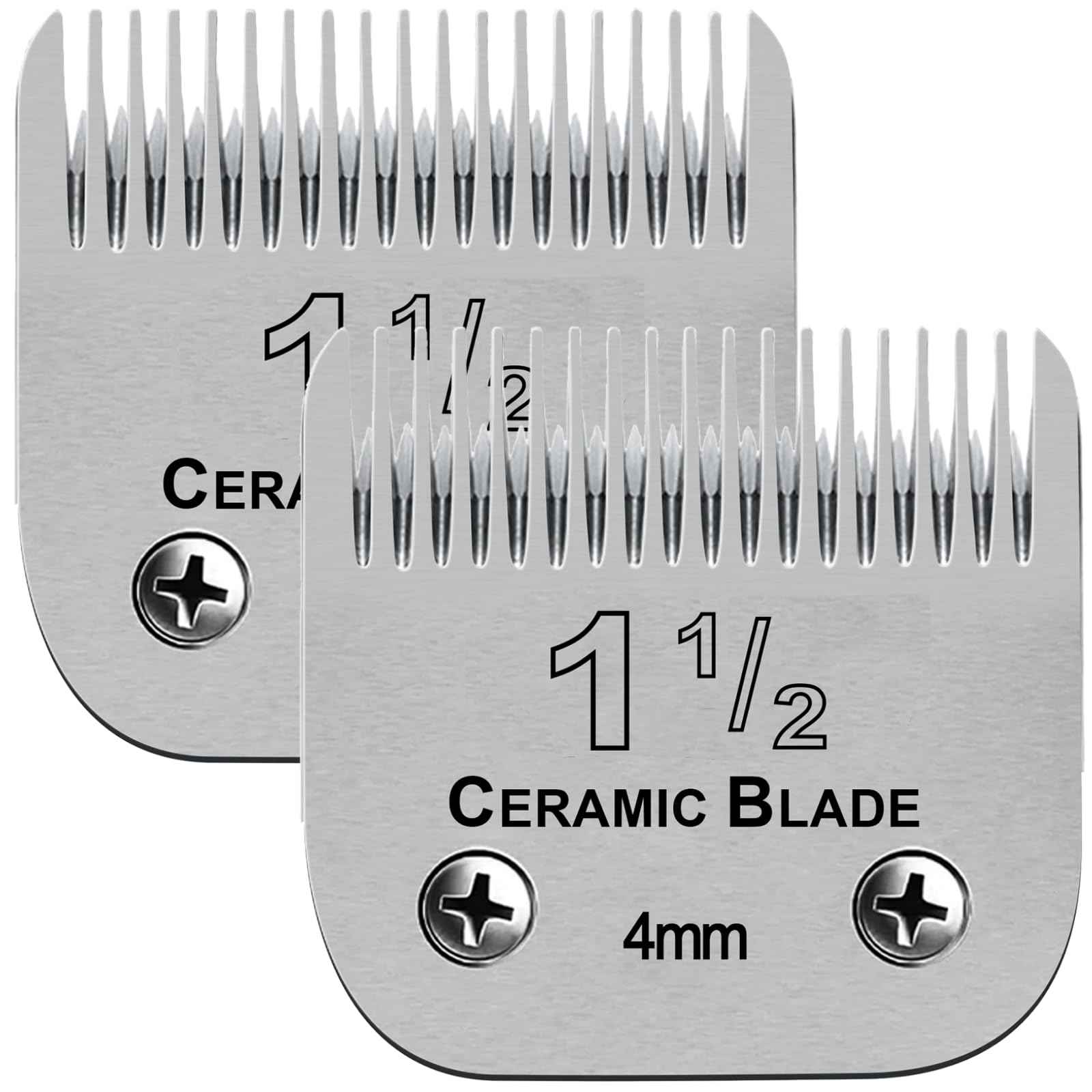 1-1/2# Professional Detachable Replacement Ceramic Blades. Compatible with Oster Classic 76/Power Pro/Power-Teq/Star-Teq Clipper. Compatible with Ainds Clippers. Size: 5/32" Cut Length.