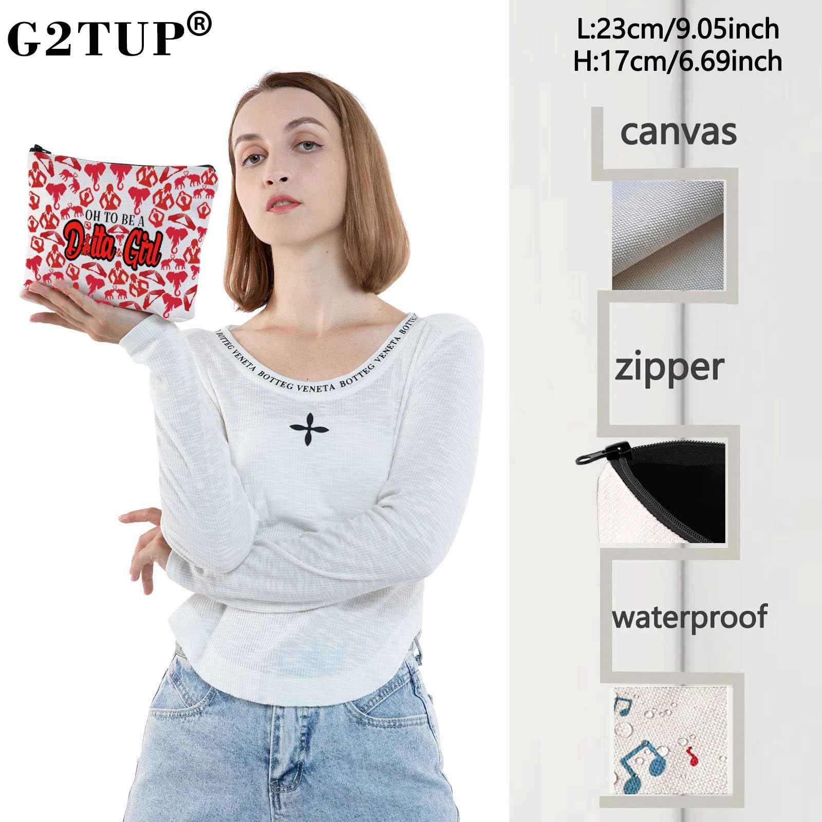 G2TUP Elephant Sorority Makeup Bag Oh To Be A Girl Cosmetic Pouch with Zippered Pocket for Women Girls (Oh To Be-new)