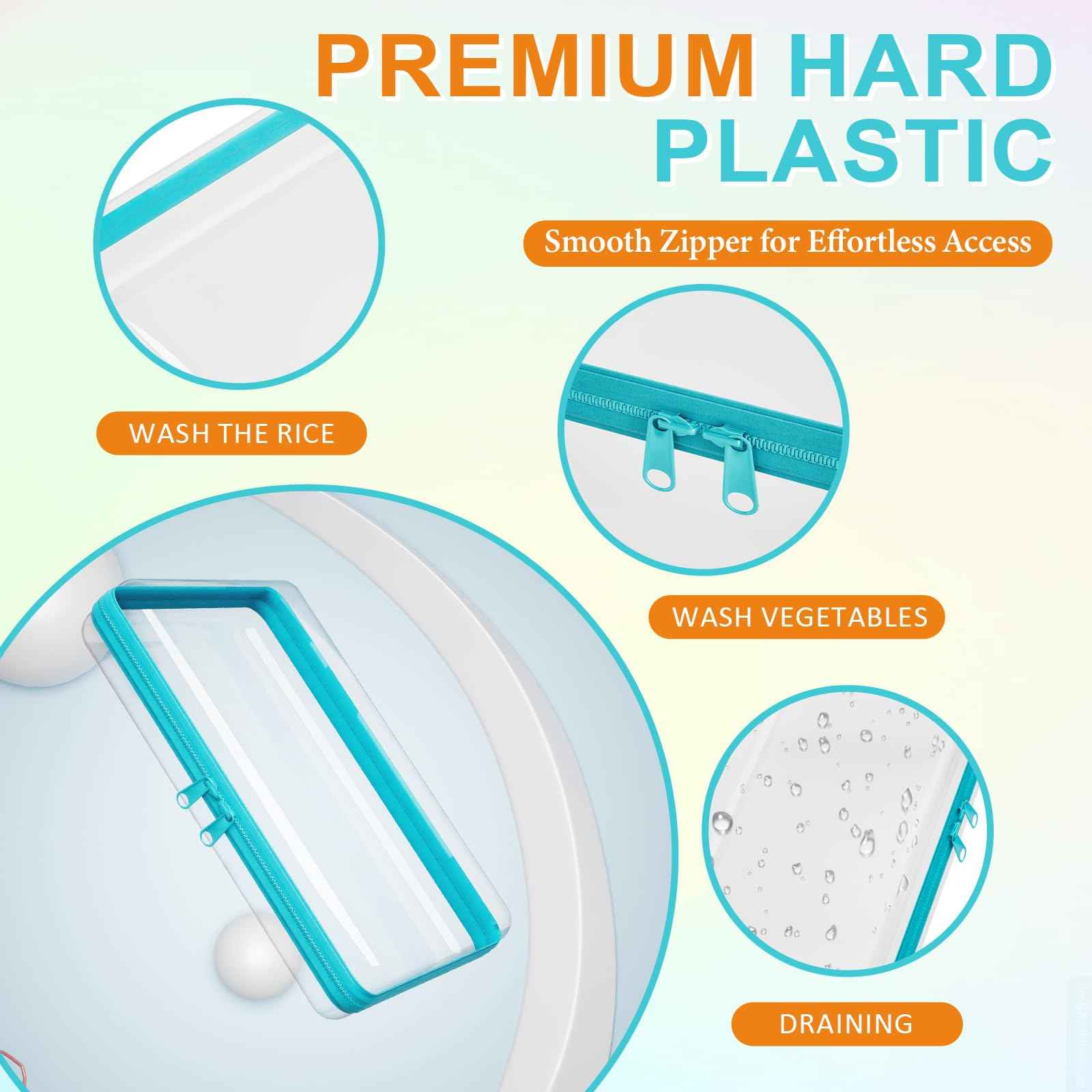 Stuffygreenus 4 Pcs Clear Hard Zipper Case Hard-Sided Premium Storage Case Plastic Clear Hard Shell Zipper Pouch Portable Travel Organizer Box for Building Blocks Puzzles Cosmetics Makeup Pencil (M)