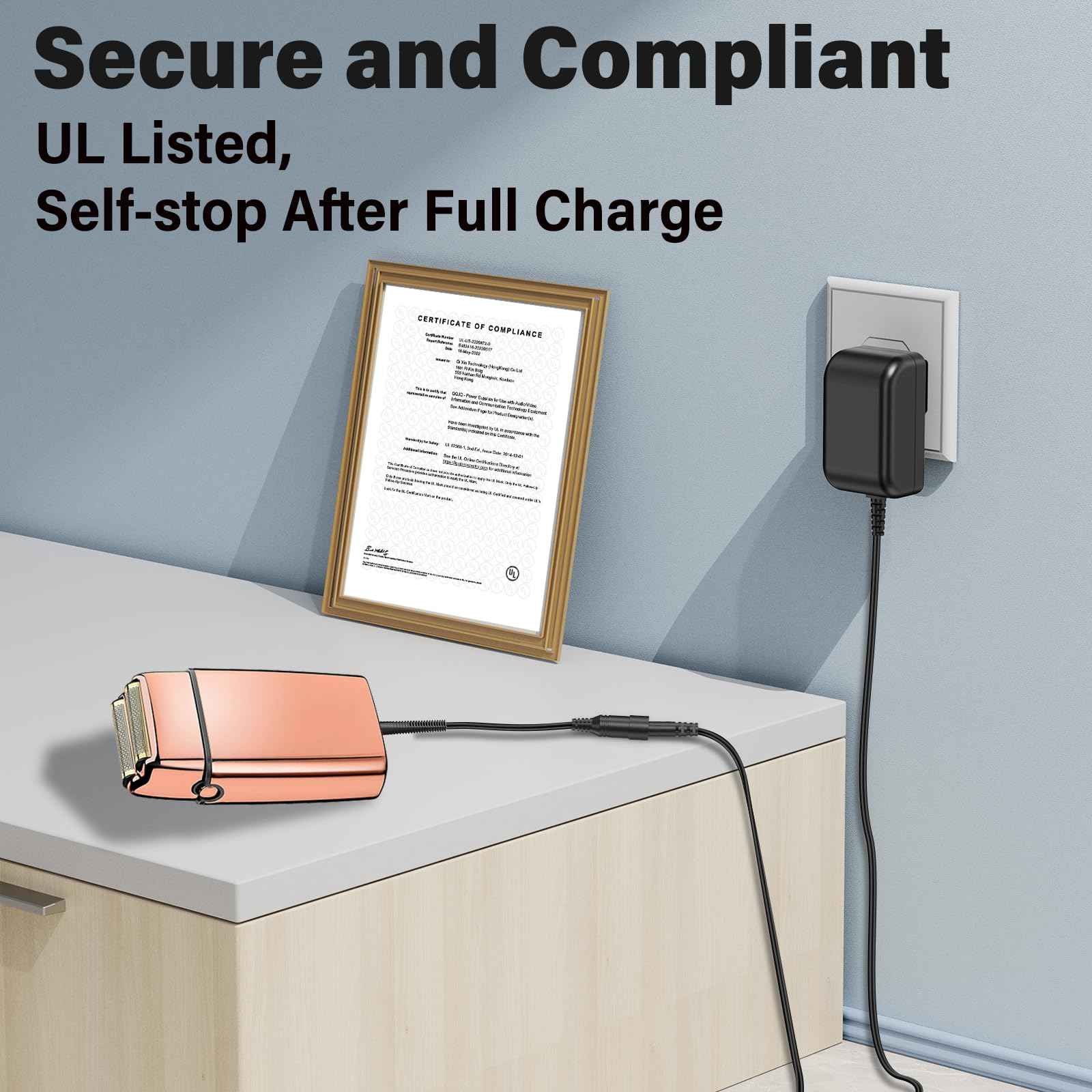 HIENADTOR 4.5V 1.2A Shaver Trimmer Charger Compatible with BaByliss PRO FXFS2 Power Cord AC Adapter for BaByliss PRO FX-FS2 FXFS2 Foilfx02 Foil FX02 FXFS2G Cordless Metal Double Foil Shaver Beard