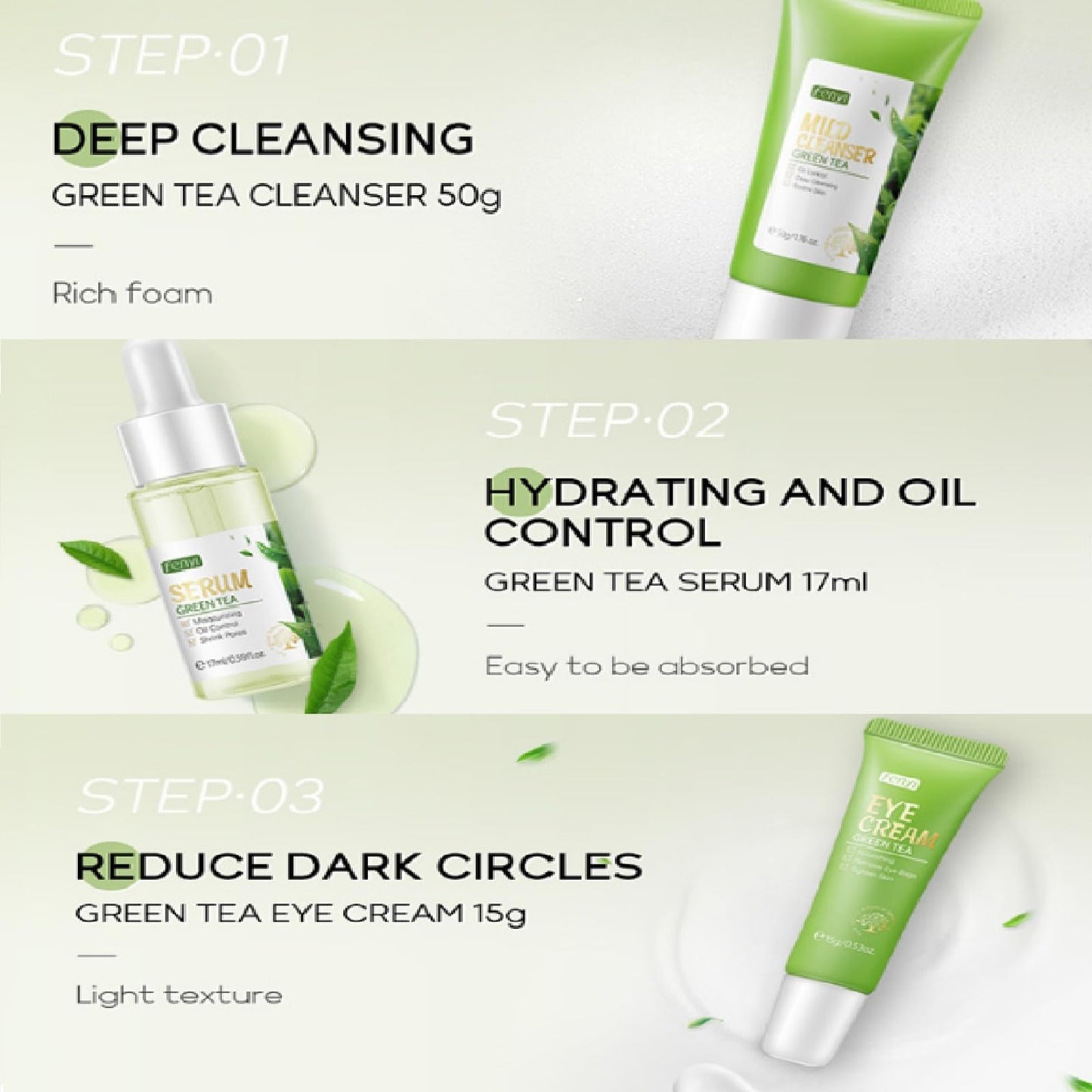 Green Tea Skincare Set, 19-In-1 Skincare Gift Set, With Natural Extracts,Cleanser,Face Serum, Face Cream, Eye Cream, Facial Mask And Mud Mask,Moisturizing Skincare Set For Teen Girls