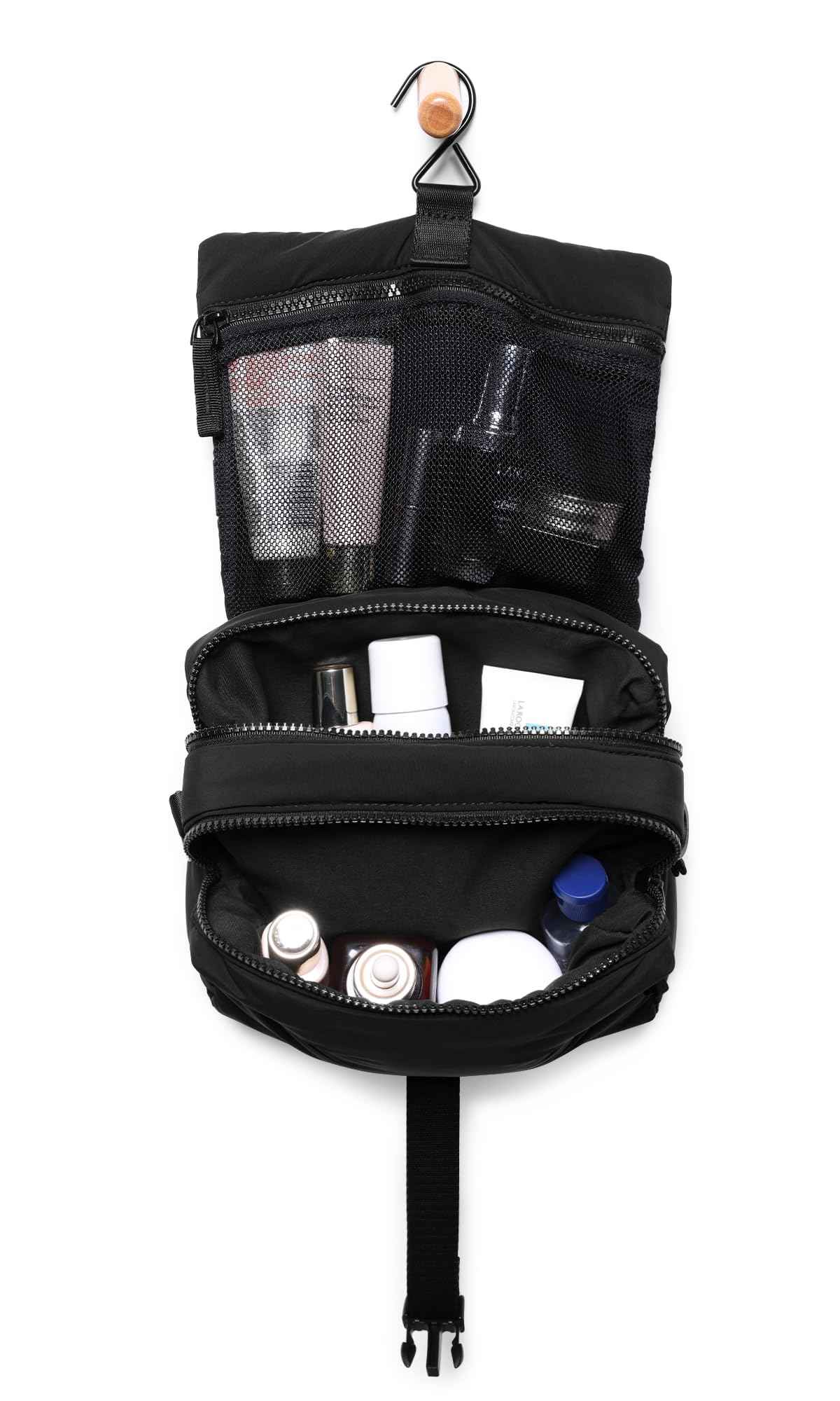 ODODOS Hanging Travel Toiletry Bag, Cosmetic Makeup Organizer with Removable Strap Padding Storage Wash Bag