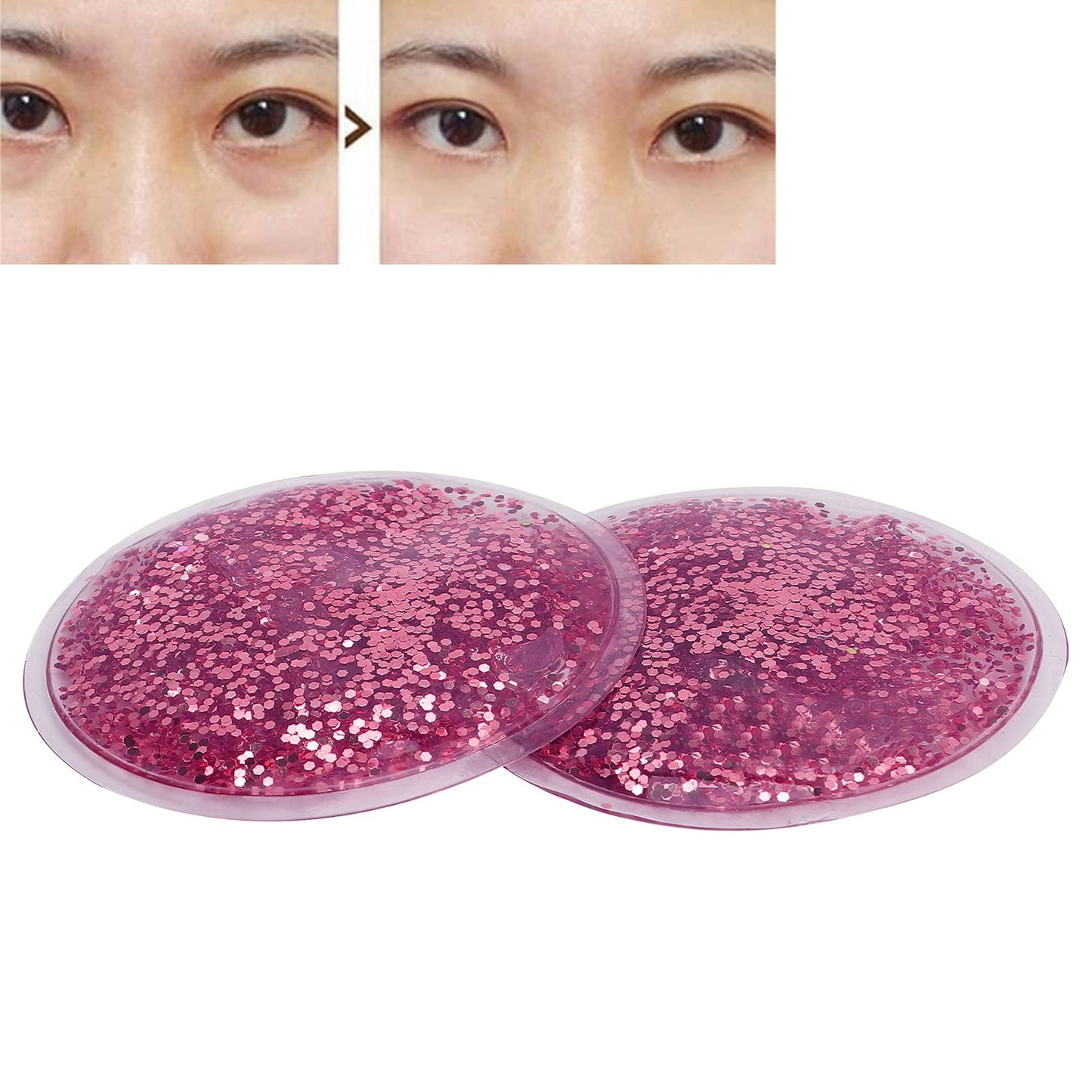 Gel Eye Pack, Hot Cold Compress Eye Gel Ice Packs Reusable Cooling Eye Cover for Dark Circles Puffiness Cold Eye Girl Women(Rose)