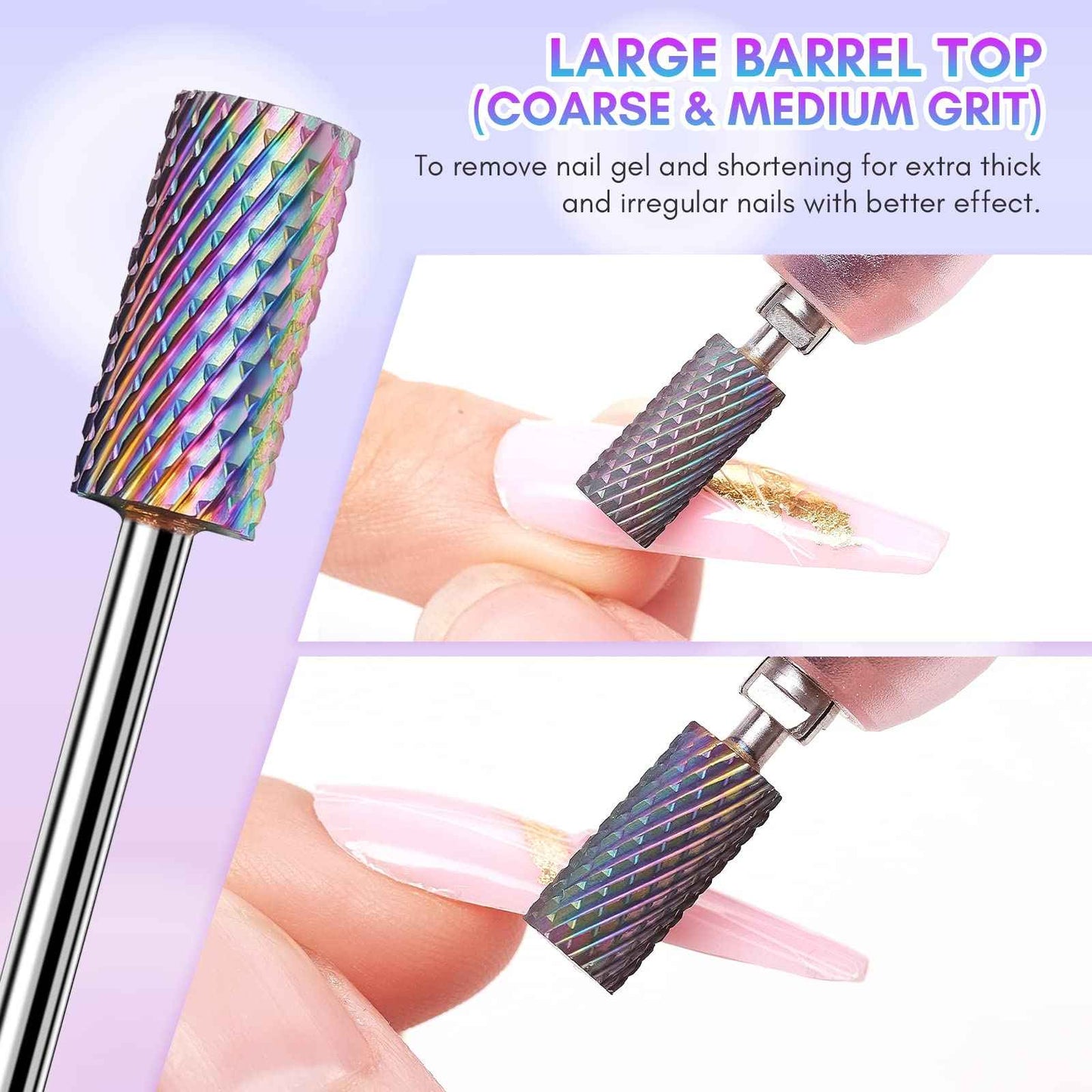 Makartt Nail Drill Bit Set B-25 Tungsten Carbide Diamond Ceramic Acrylic Nail Drill Bits 7Pcs with 3XF Nail Safety Cuticle Bit Bundle