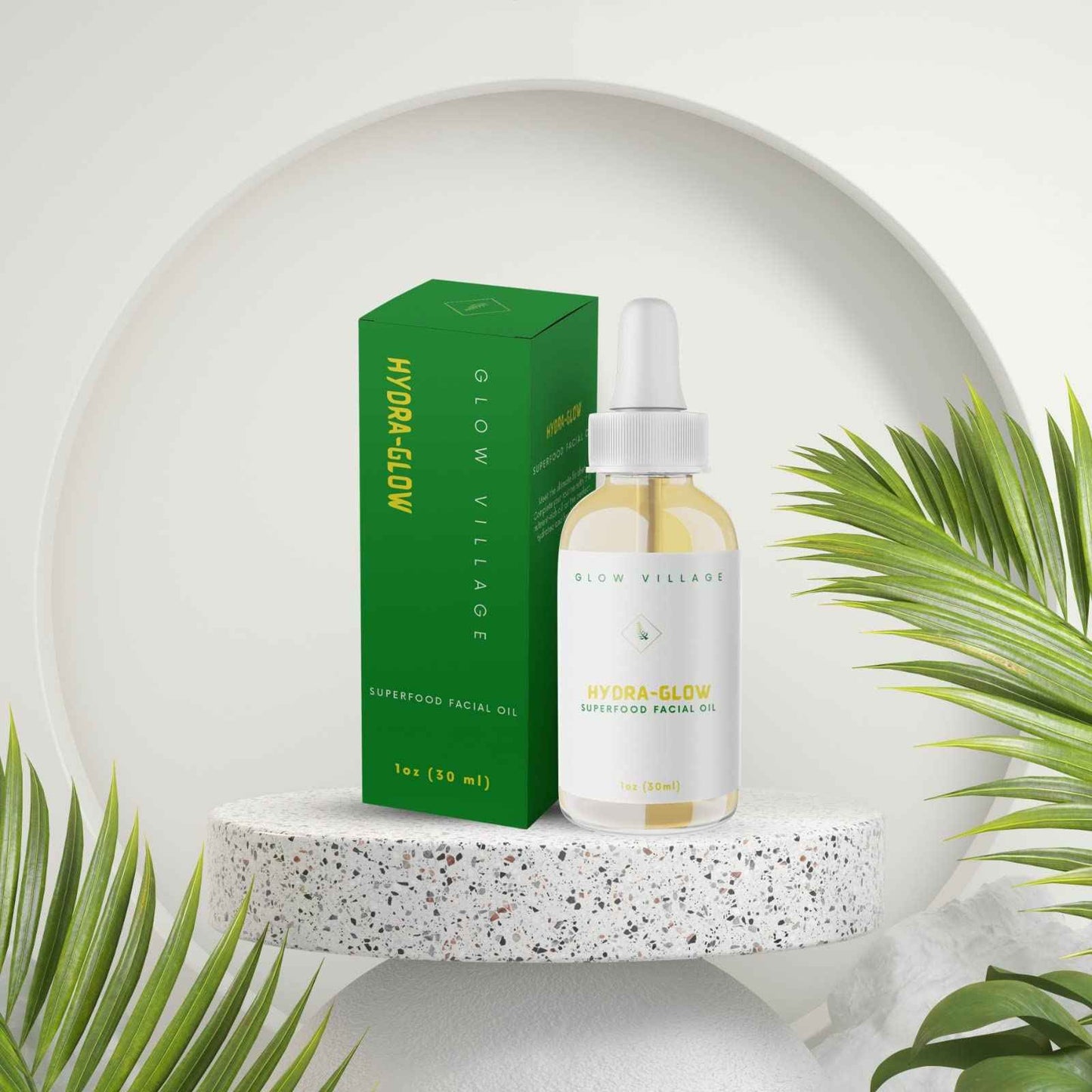 Glow Village Hydra-Glow Superfood Facial Oil | Skin-Smoothening, Nutrient- Rich, Fragrance-free, Lightweight | Vitamin E, Baobab, Avocado and Jojoba Oils | Day and Night oil | 1 oz