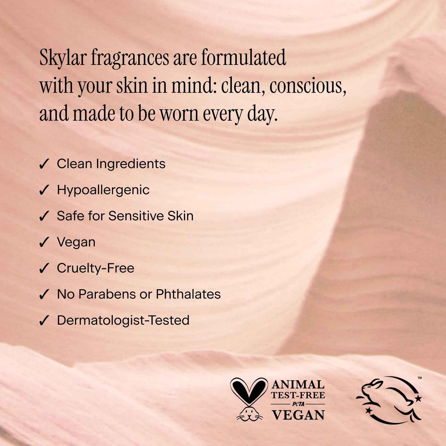 Skylar Pink Canyon Eau de Parfum - Hypoallergenic & Clean Perfume for Women & Men, Vegan & Safe for Sensitive Skin - Notes of Grapefruit, Pink Salt & Cedar - 10mL /0.33 Fl oz