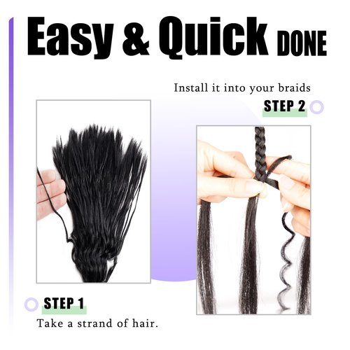 Pre-Divided Human Braiding Hair for Boho Braids Water Deep Wave Human Hair Bulk for Braiding Curly Human Hair for Boho Locs Boho Crochet Braids Human Hair Extensions (1B, 16"-320Strands)