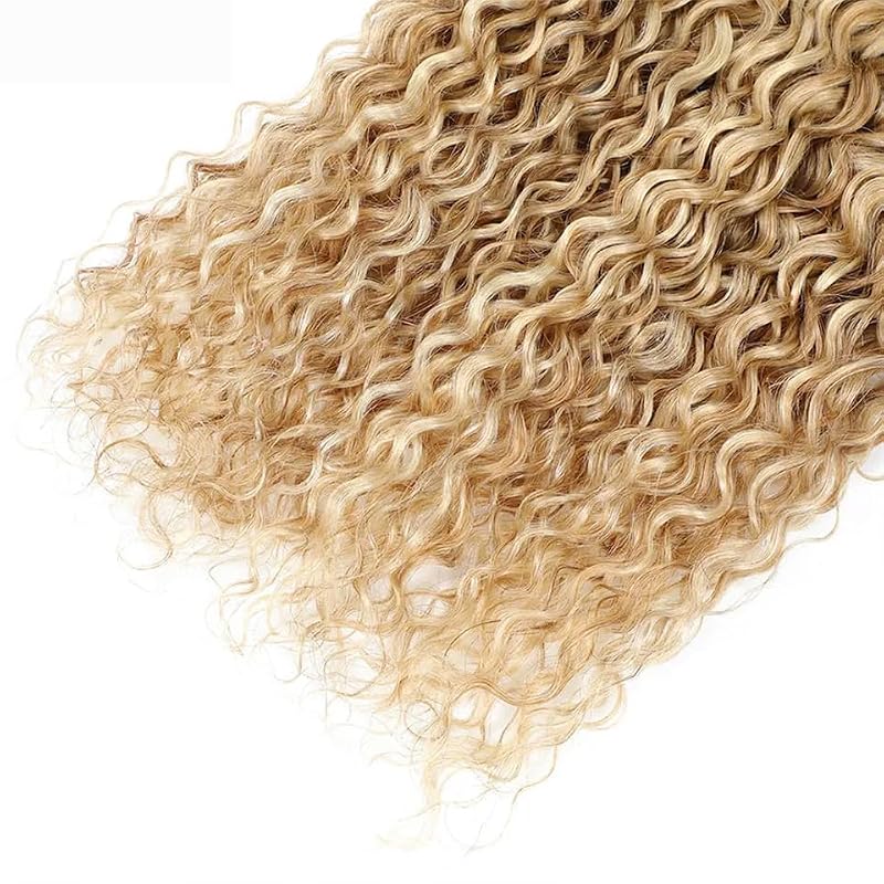 Honey Blonde Deep Wave Human Hair Bundles - 20 Inch, 3 Pack