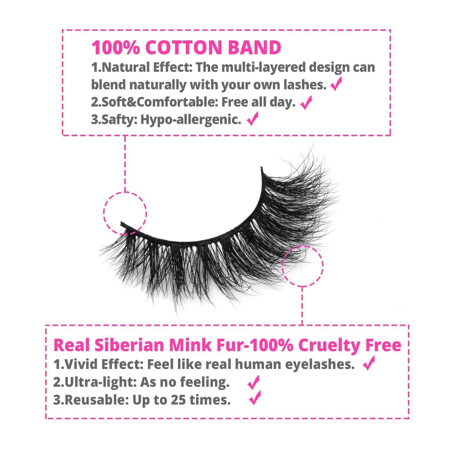 SY LASHES 15mm 3D Real Mink Lashes Natural Look Cat Eye False Eyelashes Wispy Short Fake Eye Lashes Fluffy Luxury Volume 5D Strip Eyelashes (Lucky, 3 Pairs)