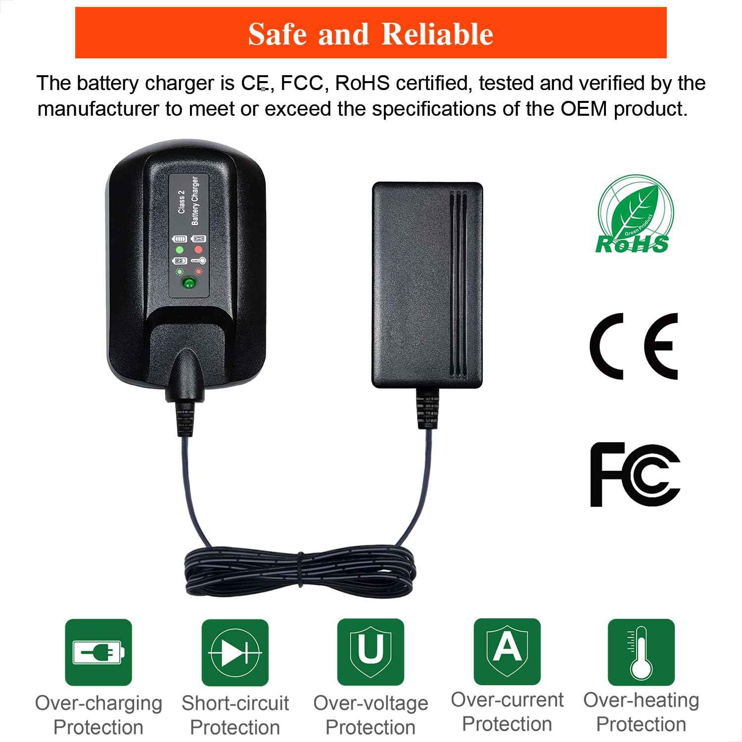 WA3742 Replace Worx 20v Lithium Battery Charger WA3742 WA3732 to Charge MAX Lithium Battery WA3520 WA3525 WA3512 WA3512.1 WA3522 WA3544 WA3575 WA3578