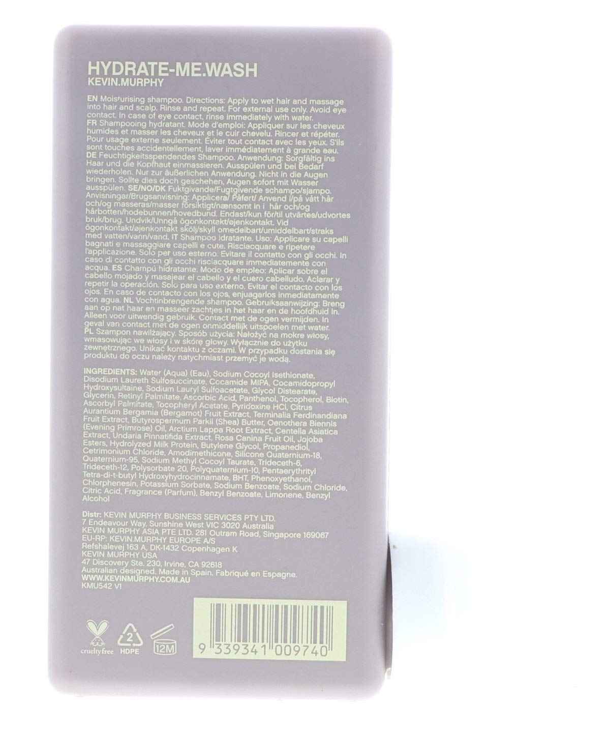 Kevin Murphy Hydrate Me Wash Kakadu Plum Infused Moisture Delivery Shampoo