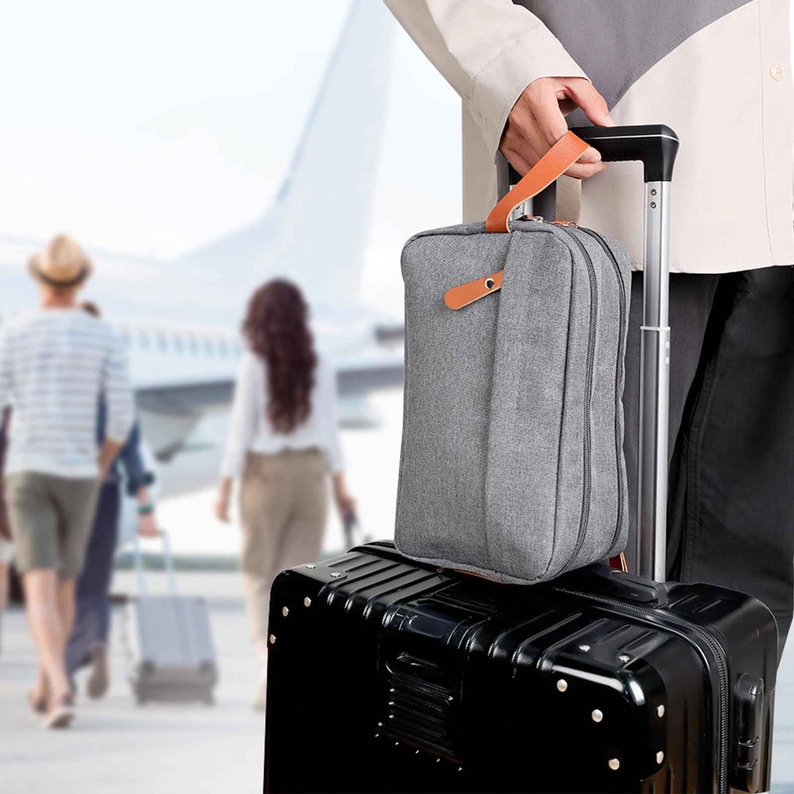 CaCTOUR Travel Toiletry Bag for Men Hanging Dopp Kit Water Resistant Shaving Bag for Toiletries Accessories, Small Toiletry Bag for Traveling (Gray)