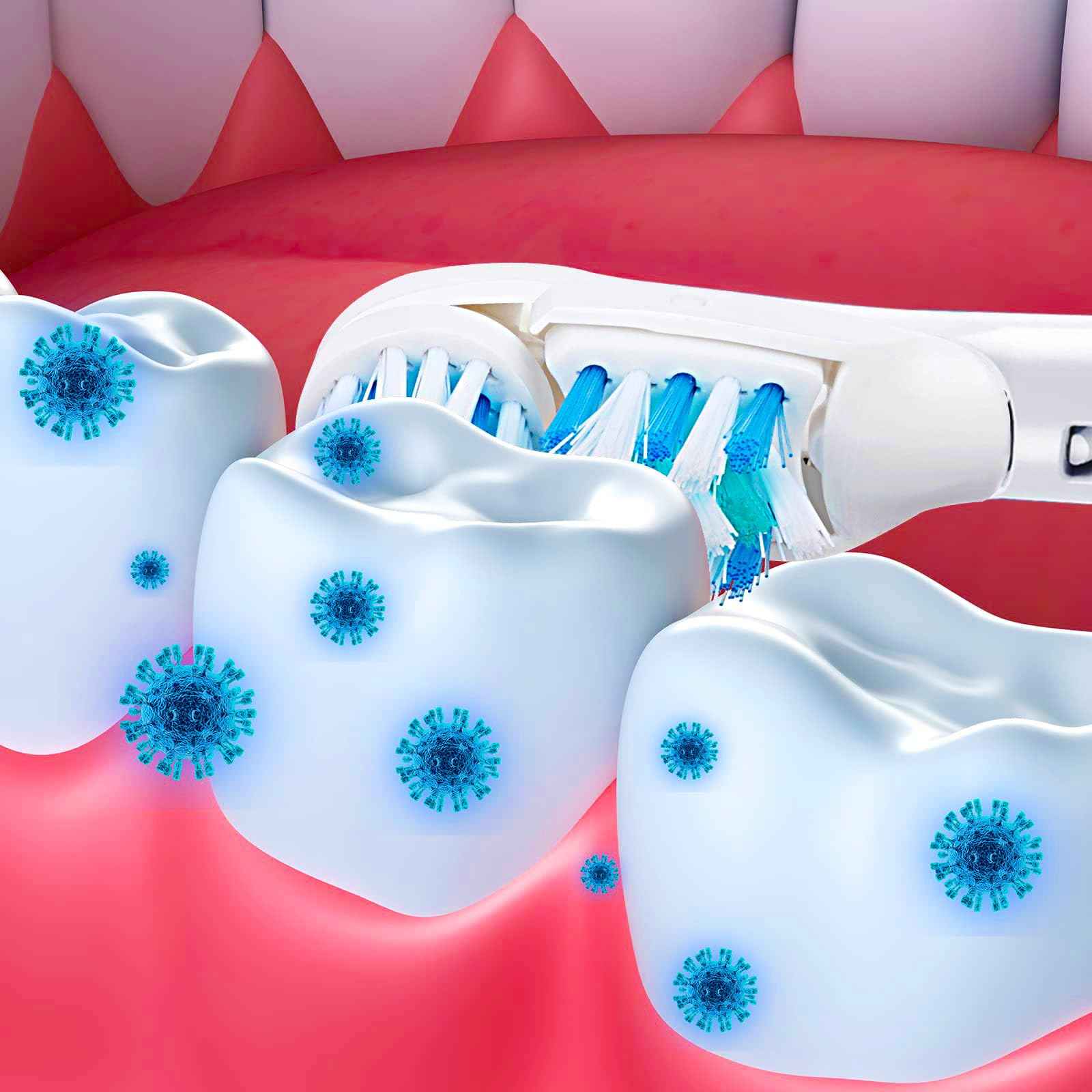 Sensitive Replacement Electric Replacement Toothbrush Heads (16 Count) Dual Clean Rotating Sets Compatible with Braun Oral B Cross Action Power