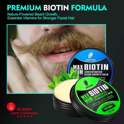 aokur 2 Pack Beard Balm for Men – Sandalwood & Unscented – Biotin Beard Conditioner for Softening, Styling & Supporting Beard Growth – Gift Set for Father’s Day, Anniversaries & Christmas