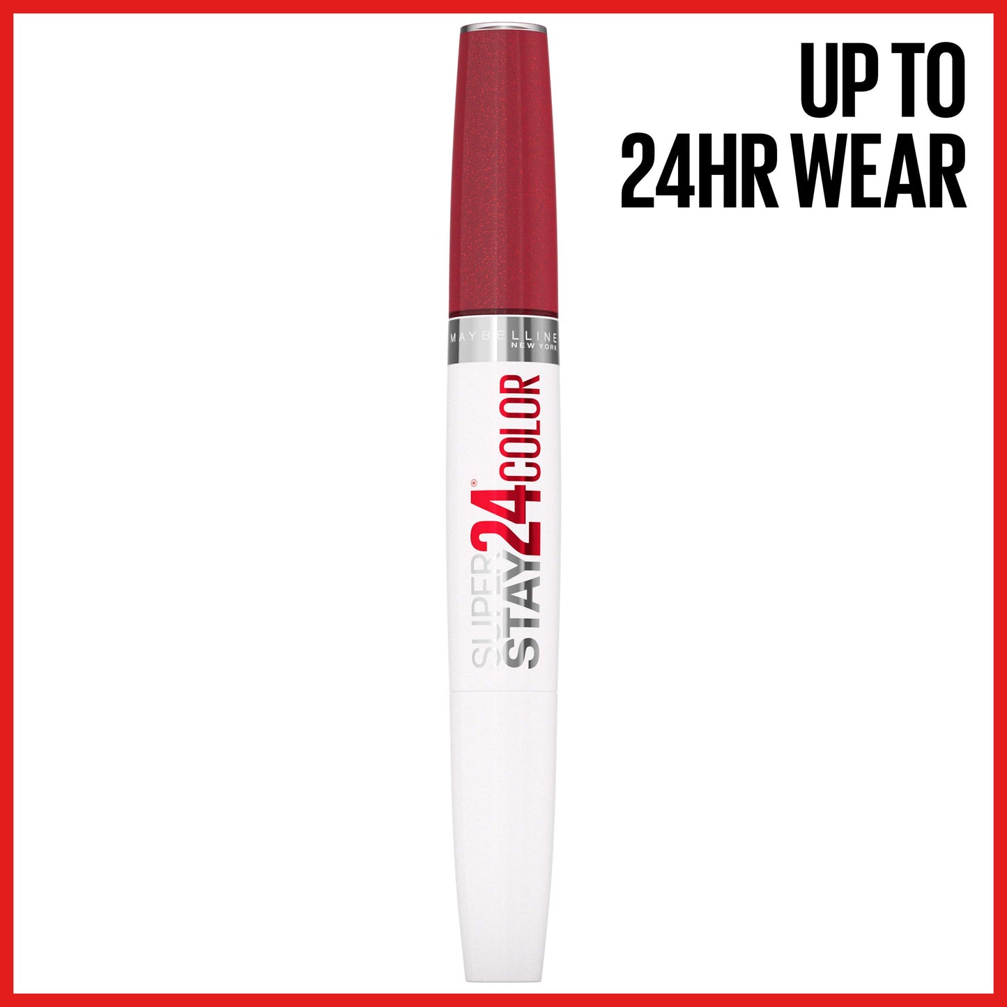 MAYBELLINE Super Stay 24 2-step Long Lasting Liquid Lipstick and Lip Balm, 930 City Ablaze, 1 count