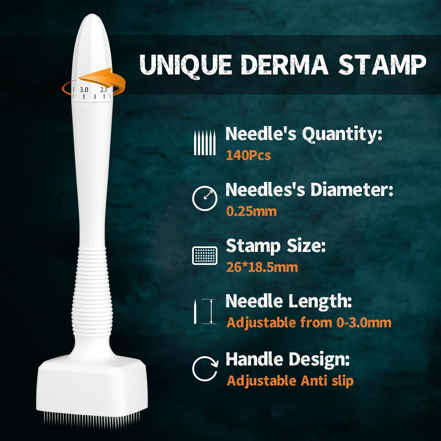 Agodafoo Derma Stamp for Women and Men Home Use, Derma Roller with 140A Needles, Adjust Microneedling Pen Beauty Pen for Face Body, Skin Care Gift