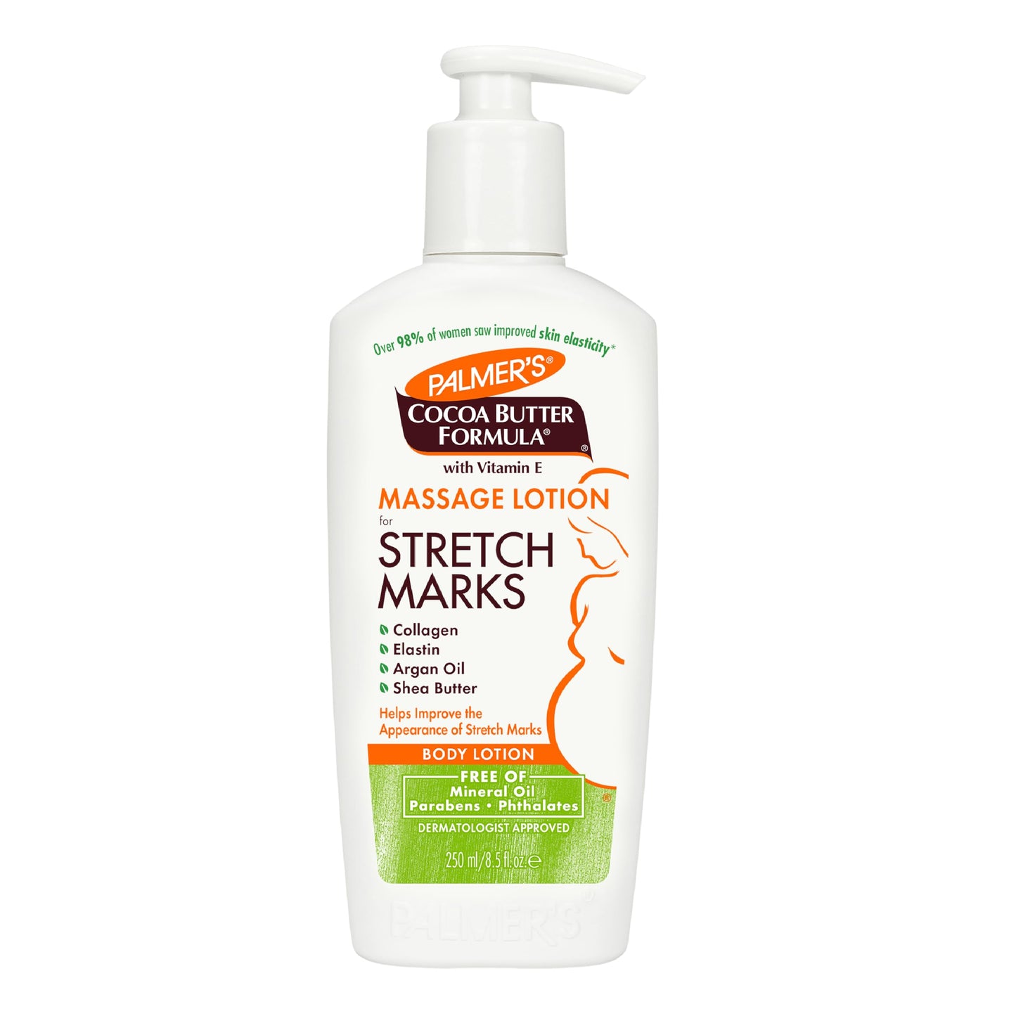 Palmer's Cocoa Butter Pregnancy Stretch Mark Lotion with Shea Butter, Oils, Collagen, and Elastin, 33.8 and 8.5 Ounces