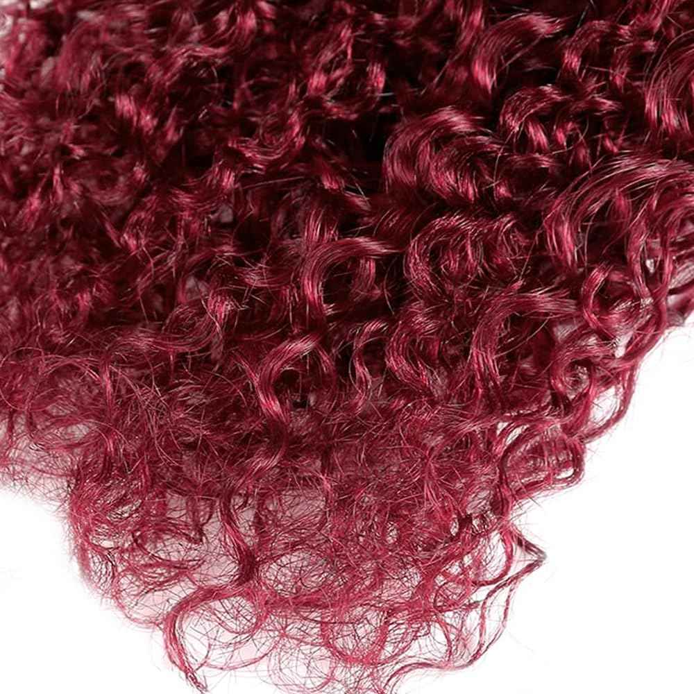 Red Human Hair Bundles Dark Burgundy Water Wave Bundles 99j Human Hair Bundle 16 18 20 inch Mixed Length 300g