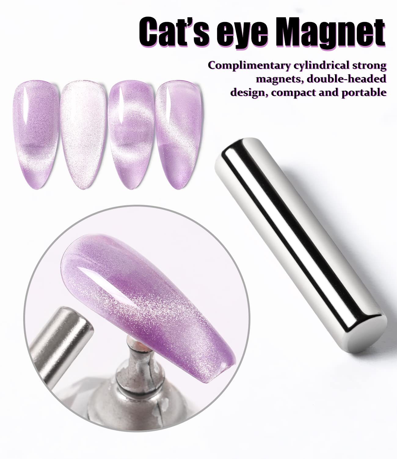 Major Dijit 15ml Cat Eye Gel Nail Polish Bright Purple UV Soak Off 9D Wide Magnetic Gel Polish Enamel Lacquer Glitter Velvet Nail Art Varnish