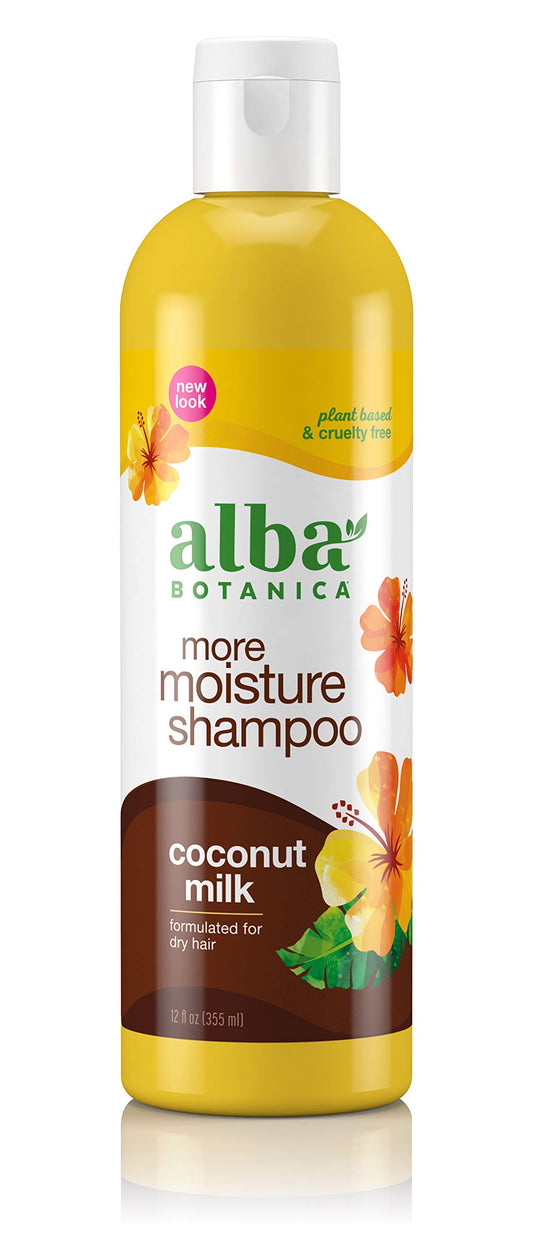 Alba Botanica More Moisture Shampoo, Coconut Milk, 12 Oz