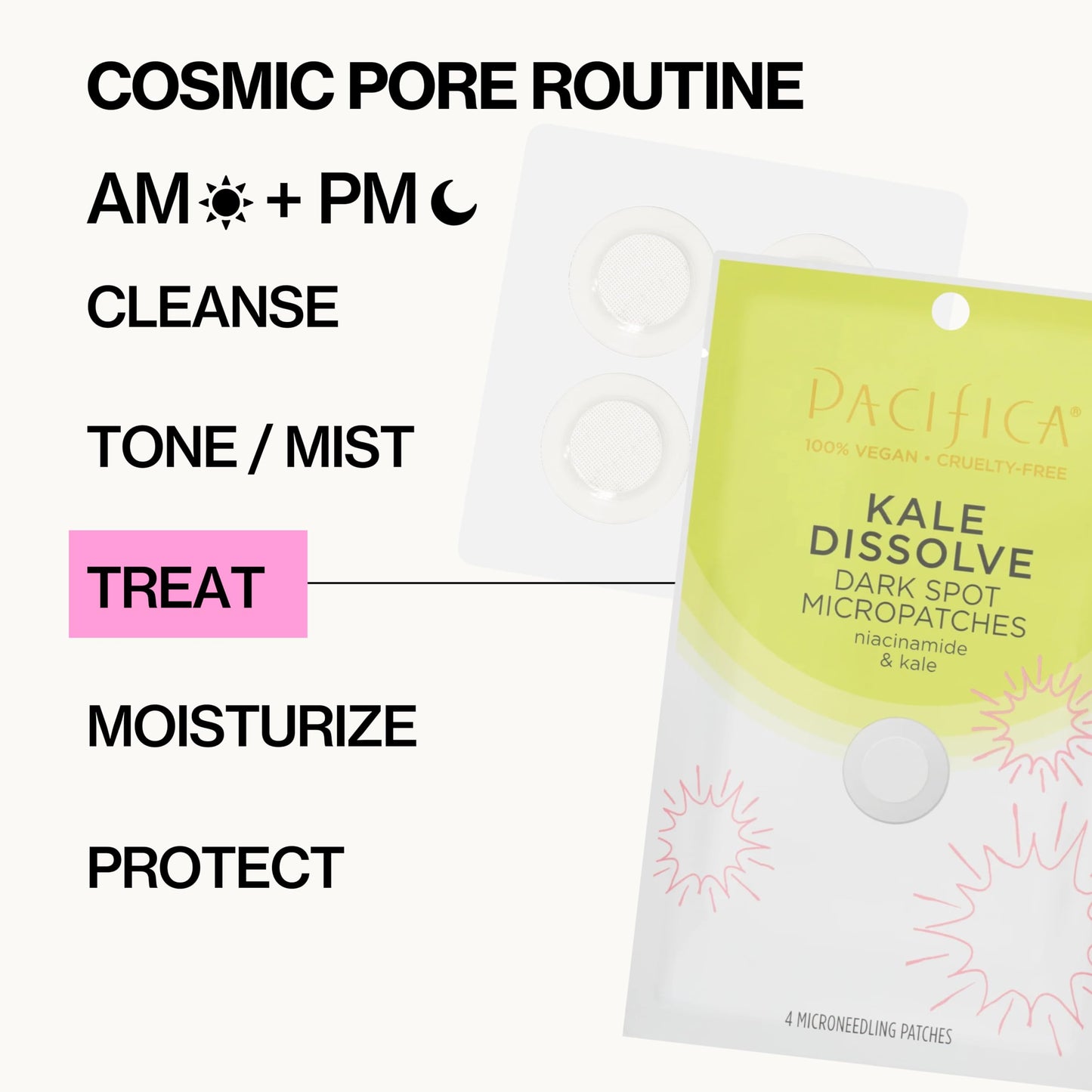 Pacifica Dark Spot Dissolving Micropatches – Microneedling Dots w/ Niacinamide 12-PACK Tranexamic Acid & Kale to Fade Post-Acne Marks and Age Spots, Brightening Patch Treatment, Clean Vegan Skincare
