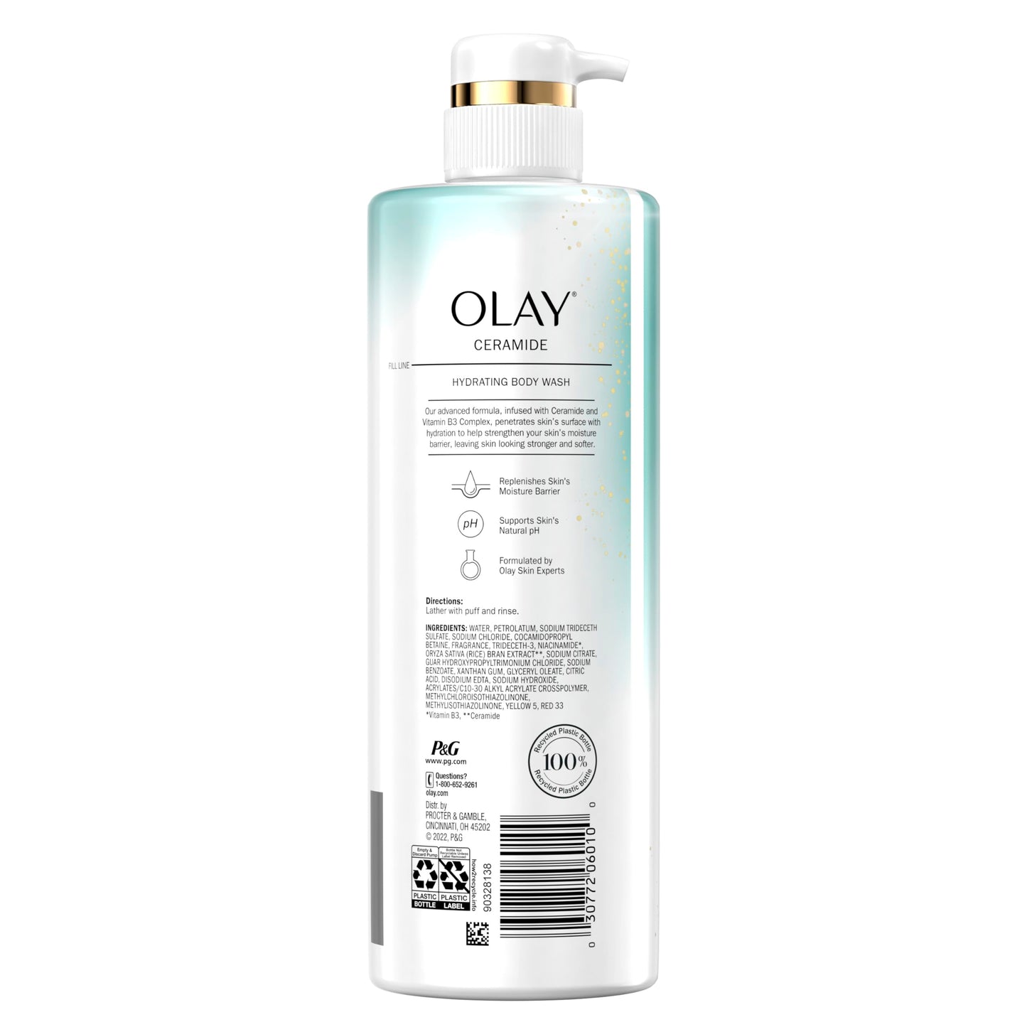 Olay Cleansing & Strengthening Body Wash for Women with Ceramide & Vitamin B3 Complex, Supports Skin's Natural PH, Advanced Formula, 20 fl oz