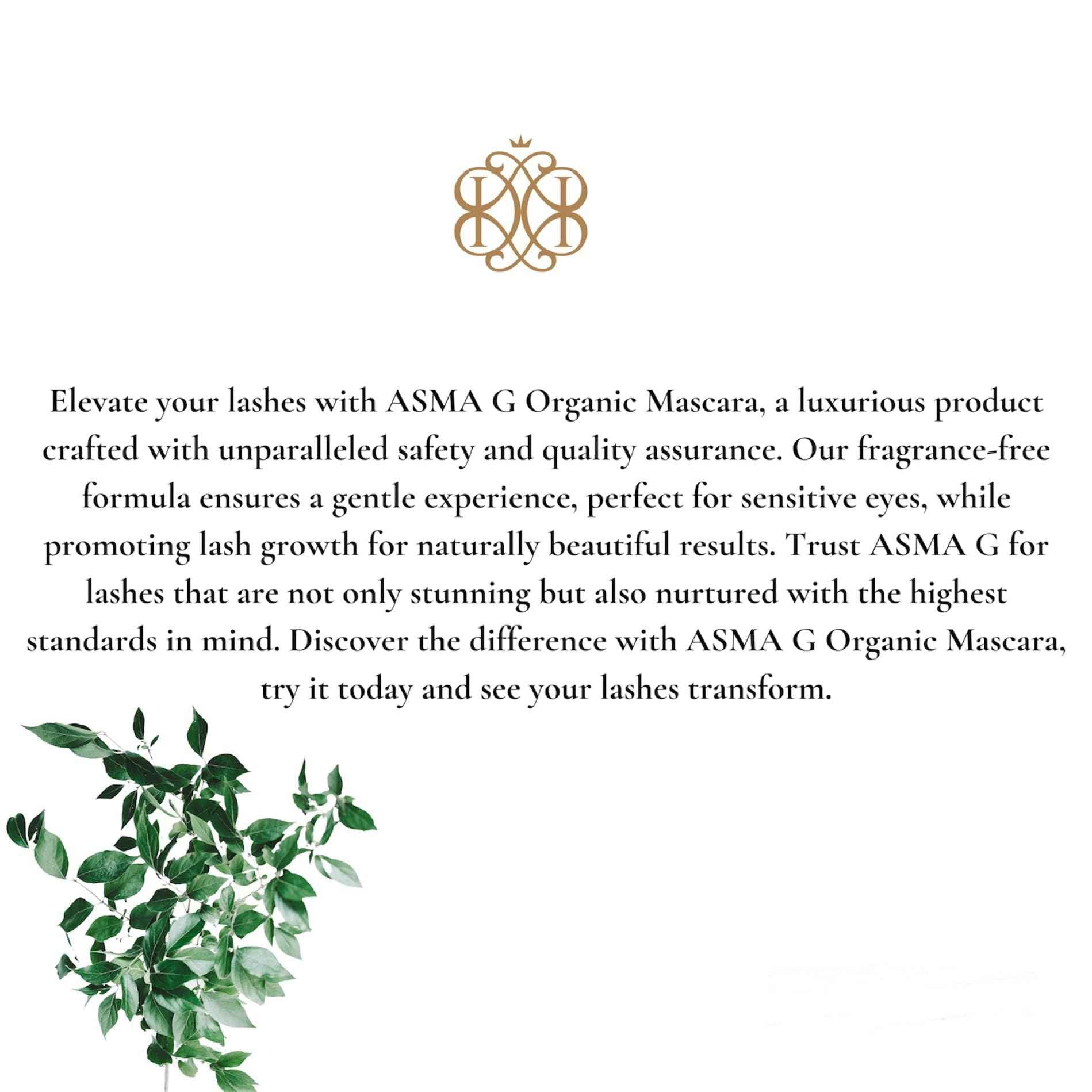 ASMA G Organic Mascara - Volume, Length, and Lash Growth Formula