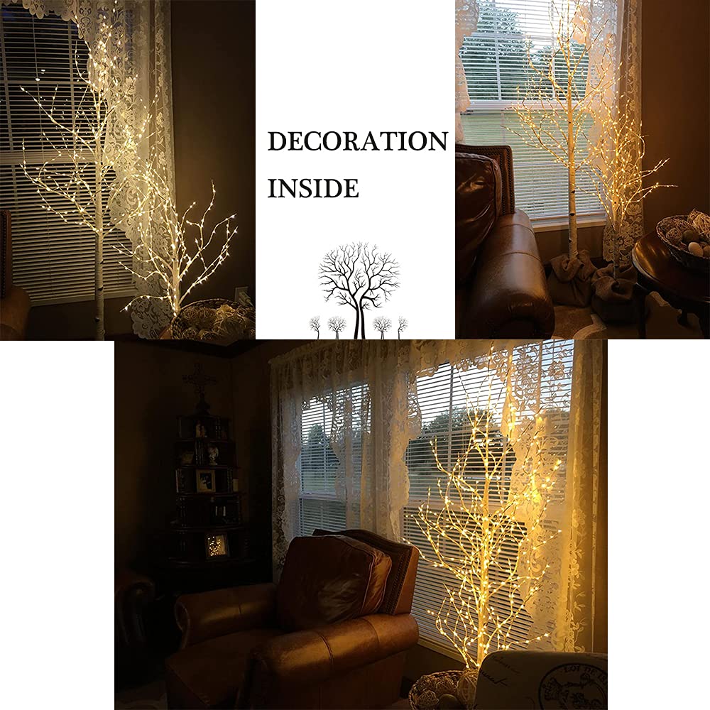 Birchlitland Lighted Birch Tree 6FT 330L Warm White Fairy Lights, White Twig Tree Lights for Indoor Outdoor Home Thanksgiving Christmas Holiday Decoration