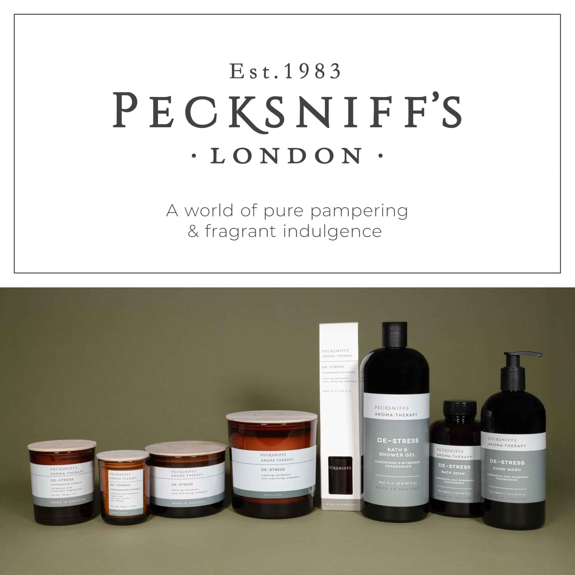 Pecksniff's Aroma:Therapy De-Stress Shower Gel – Luxurious Moisturizing Bath & Body Cleanser, 1000 ml/33.8 fl oz Bottle