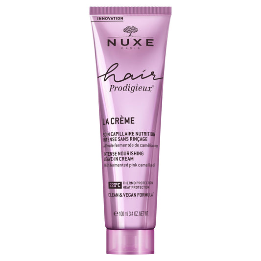 NUXE Hair Prodigieux Intense Nourishing Leave-in Cream. Repairs & Protects Hair From Heat, For Soft, Shiny and Healthy Looking Hair. With Argan and Jojoba Oil, 3.4 Fl Oz