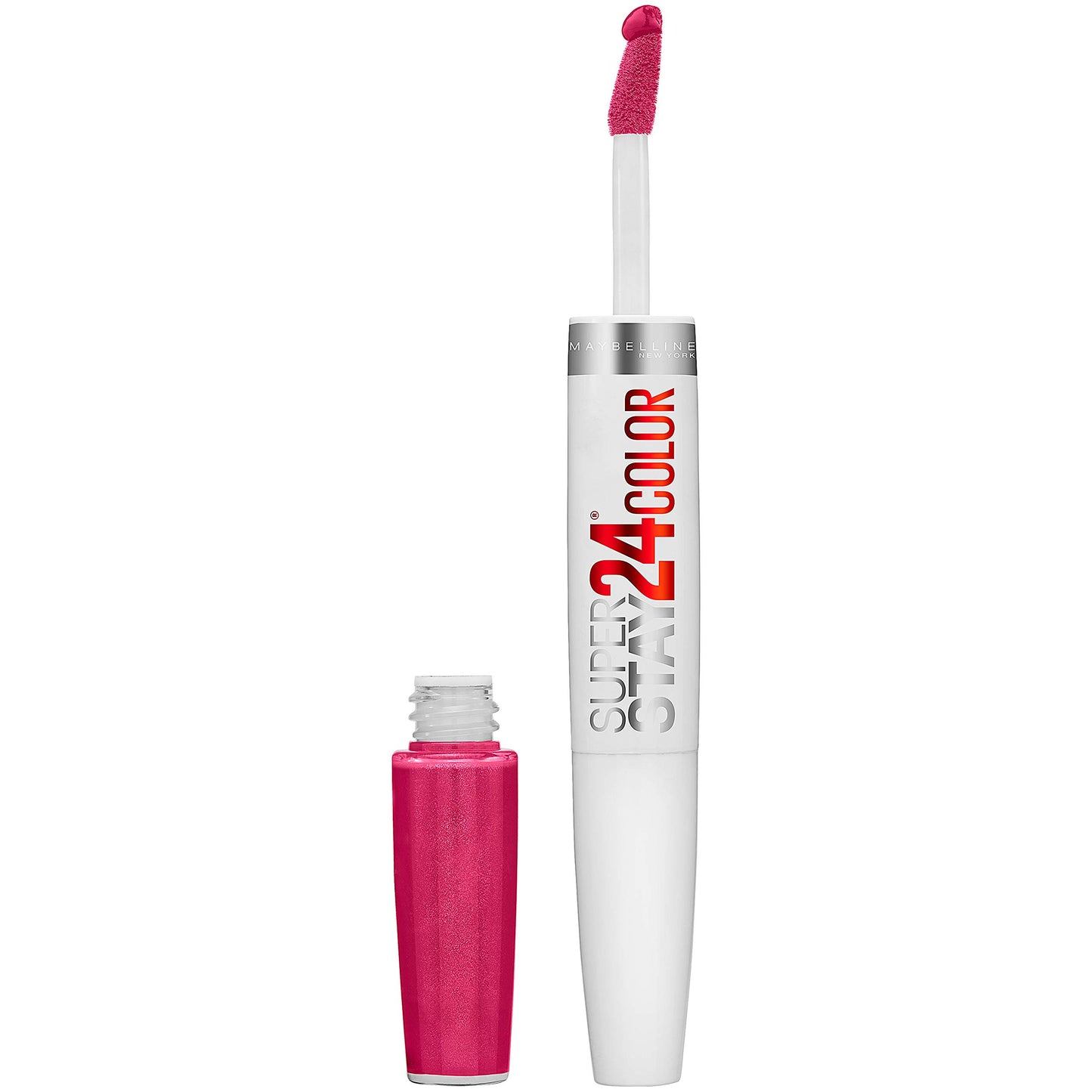 Maybelline Super Stay 24, 2-Step Liquid Lipstick Makeup, Long Lasting Highly Pigmented Color with Moisturizing Balm, 24/7 Fuchsia, Pink, 1 Count