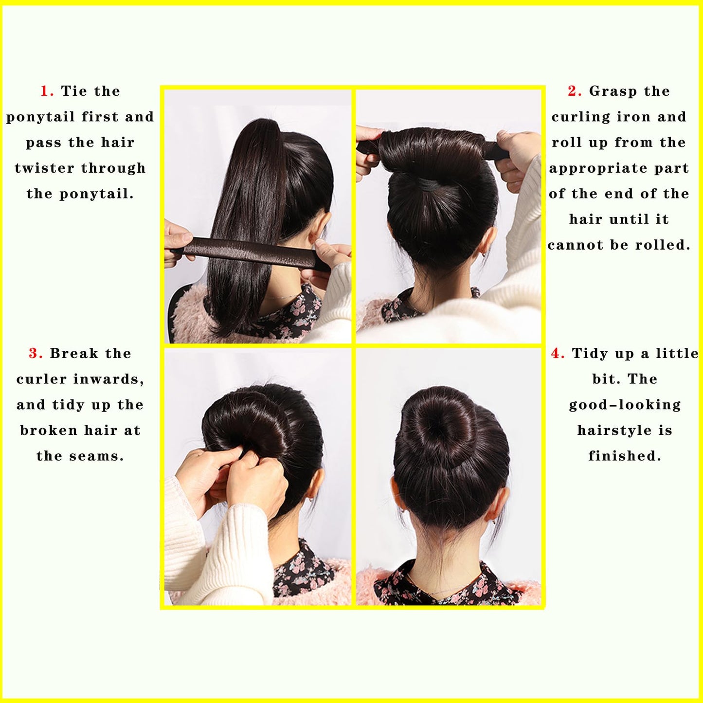 4 Pcs Magic Hair Donut Bun Maker for Ballet Style - Women, Kids (4 Brown)