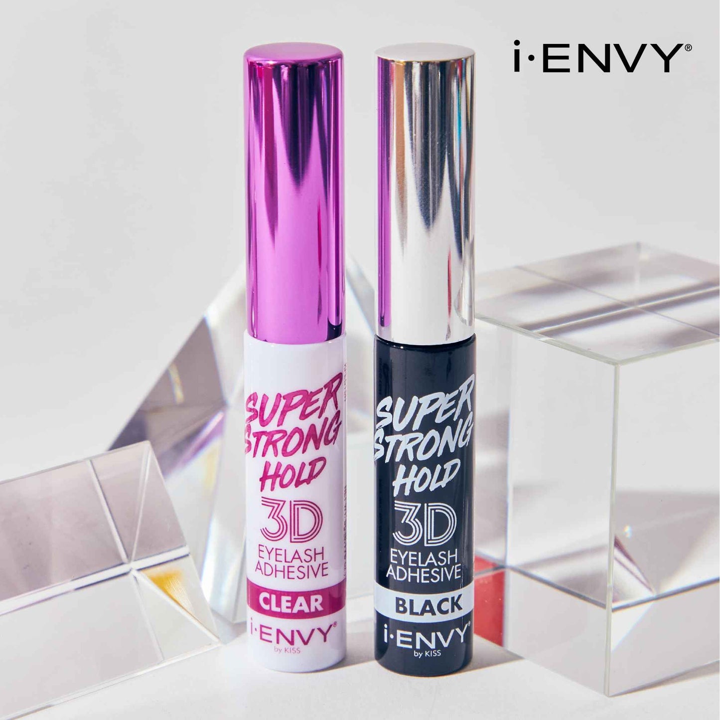 i Envy by Kiss 3D Lash Glue Super Strong Hold (Black) Brush On Type, Formaldehyde Free, Latex Free