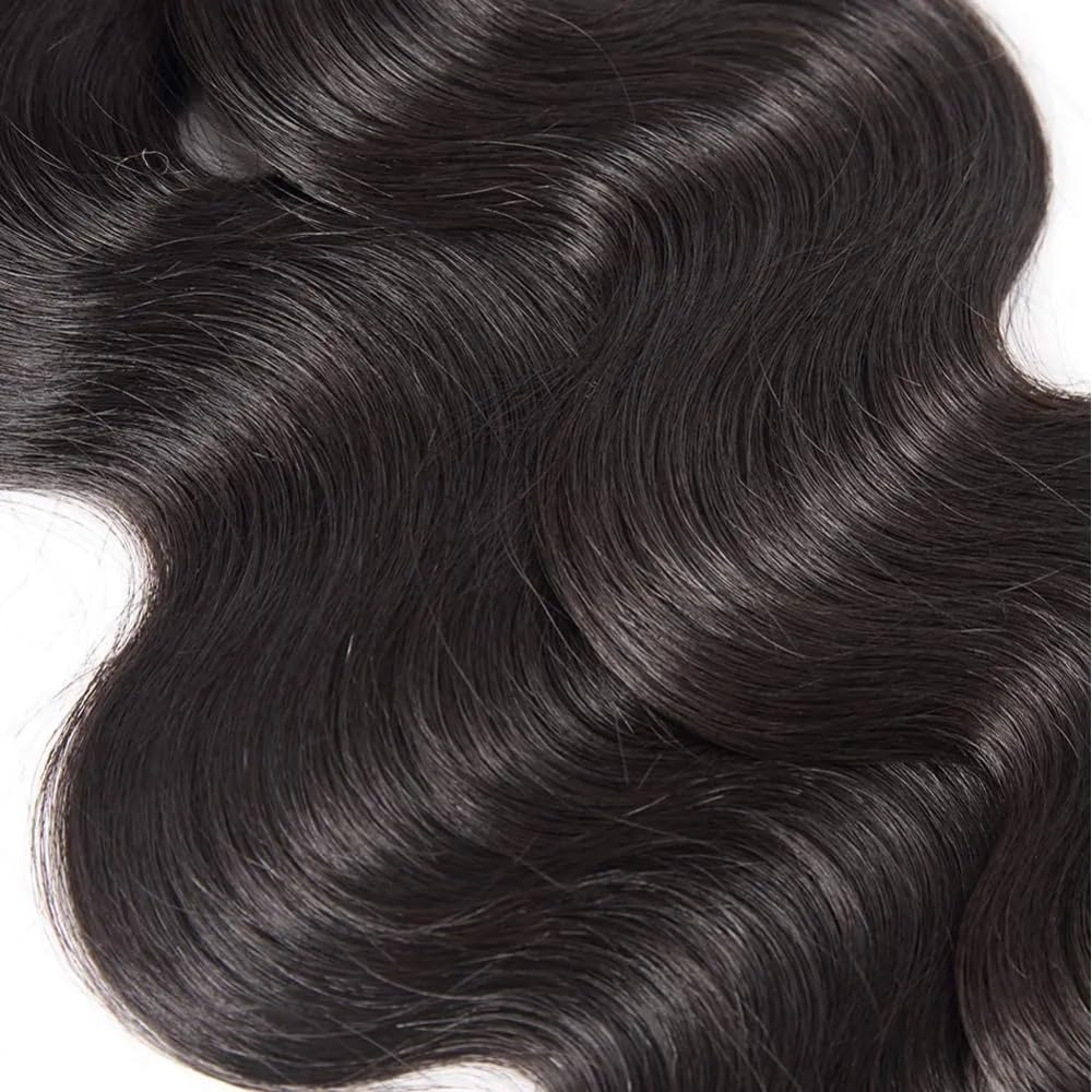 huarisi Weave Bundles Human Hair 10A Human Hair Bundles Body Wave 3 Bundles Human Hair 22 24 26 Inch 100% Unprocessed Virgin Human Hair Bundles Natural Black