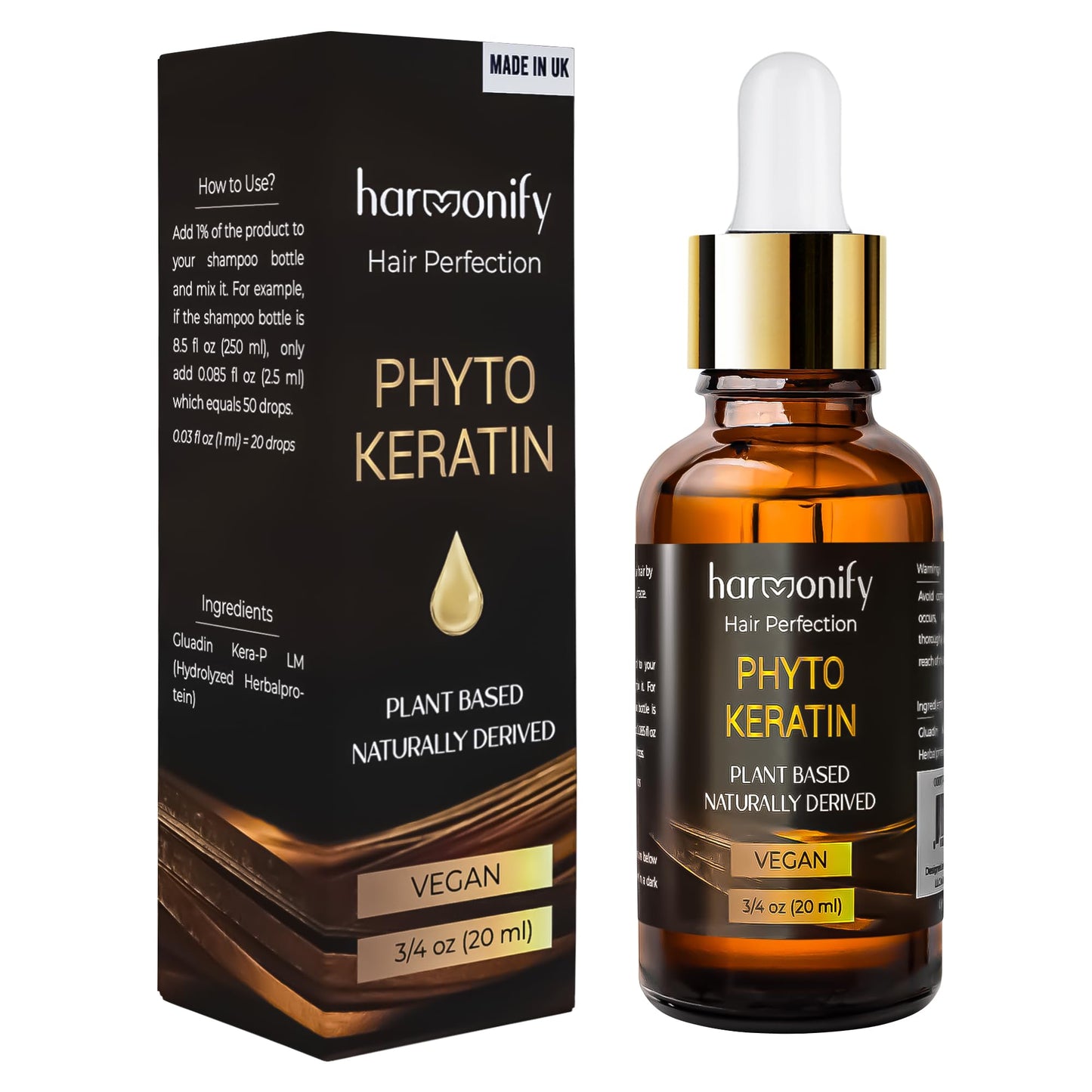 HARMONIFY Pure Phyto Keratin Serum, Nourishing and Reviving Damaged Hair and Scalp, Natural, Vegan Phyto Hair Products, Thicker and Healthier Hair in 90 Days, All Hair Types