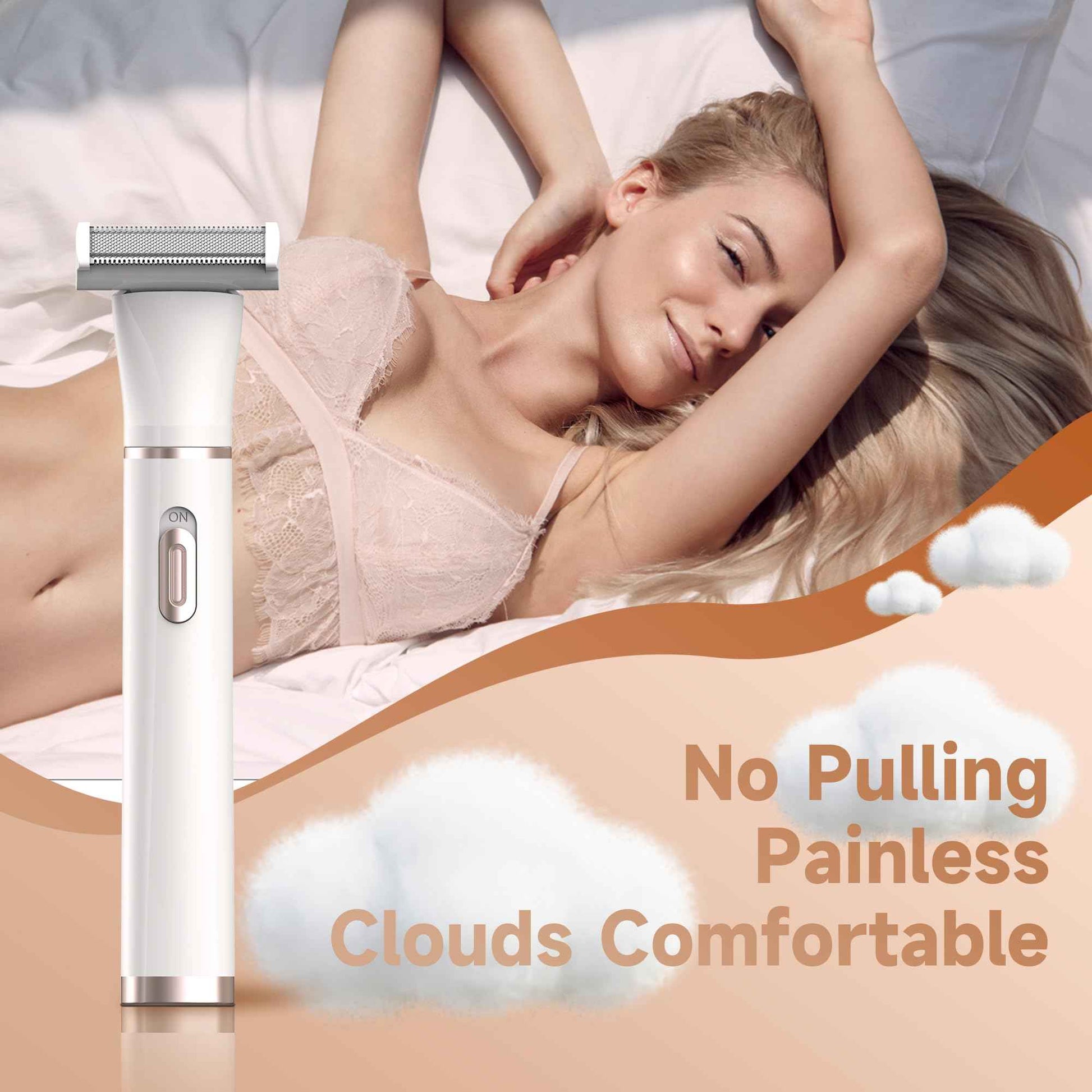 Gurelax Electric Body Hair Trimmer - Groin Trimmer for Men - Bikini Trimmer Women - 5-in-1 Lady Shaver Groomer, IPX7 Waterproof Razor Heads&USB Recharge with Travel Bag