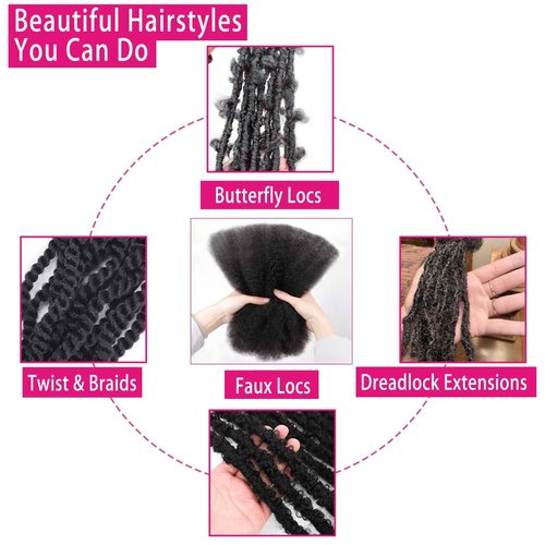 Afro Kinkys Bulk Human Hair For Braiding Afro Kinky-Curly Human Hair Bulk For Mini Twist Hair 14Inchs 50g/pack Bulk Human Braiding Hair For Micro Locs Extensions (99J, 14Inchs,50g/pack)