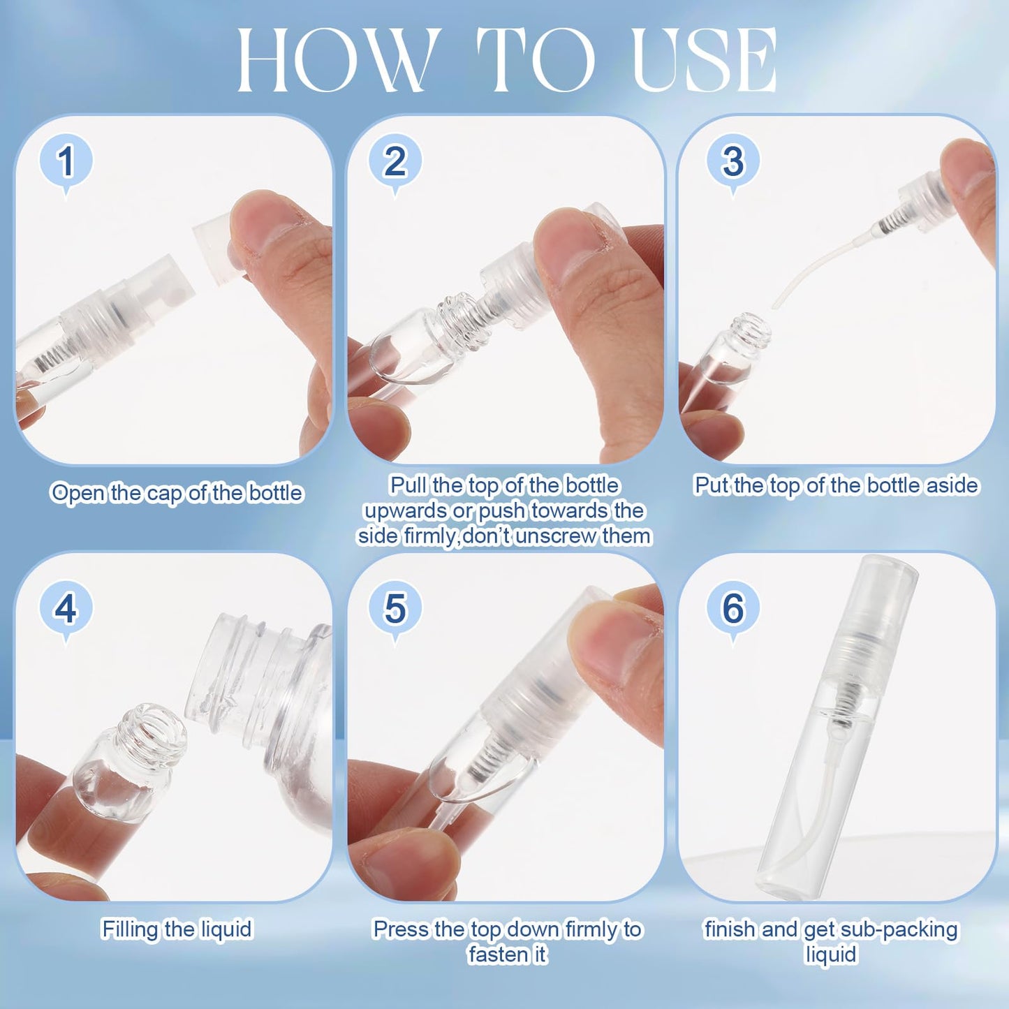 Zhehao 200 Pcs Mini Spray Bottles Clear Glass Perfume Bottles Refillable Fine Mist Perfume Atomizer Portable Empty Sample Bottles Containers for Cleaning, Essential Oils, Travel (5 ml, 10 ml)