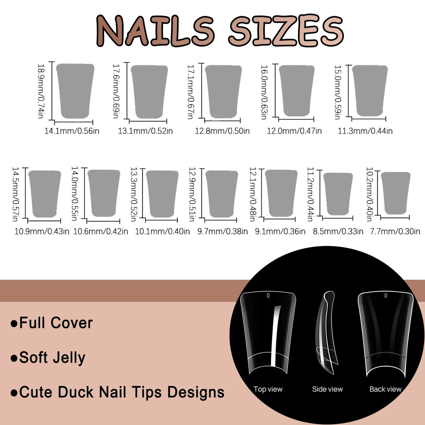 IMSOHOT Duck Press on Nails White French Pink Fake Nails with Duckbill Designs Full Cover Bow & Cute Duckling Acrylic False Nails Duck Feet Flared Medium False Nails Glossy Glue on Nails 24PCS