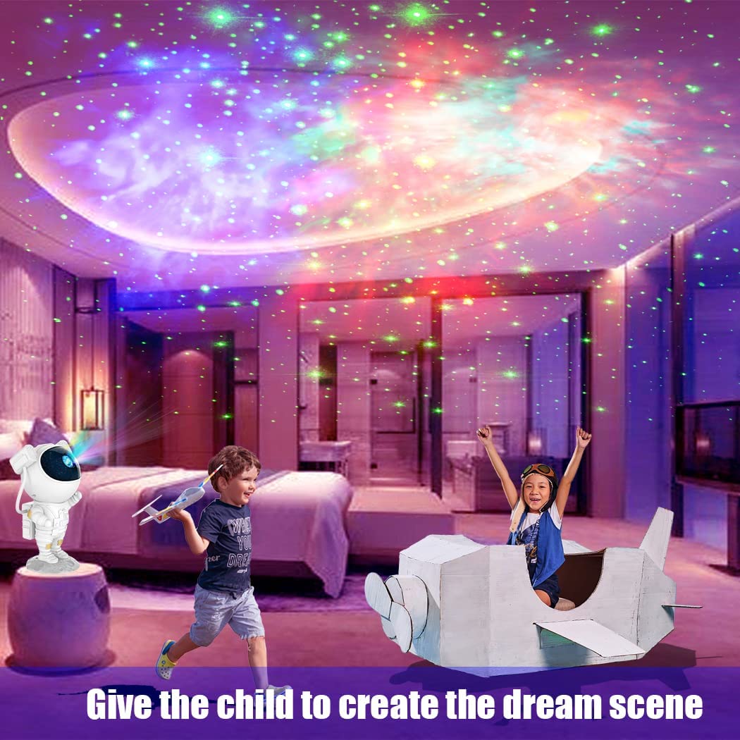 Kids Astronaut Star Projector Galaxy Light with Timer and Infrared Remote Control, 360° Adjustable Starry Night Light Projector for Baby/Adults/Bedroom/Party/Home Decor/Game Room Decor