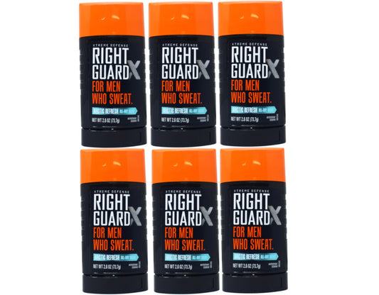 Right Guard Xtreme Defense Antiperspirant Deodorant Invisible Solid Stick, Arctic Refresh, 2.6 Ounce (Pack of 6)