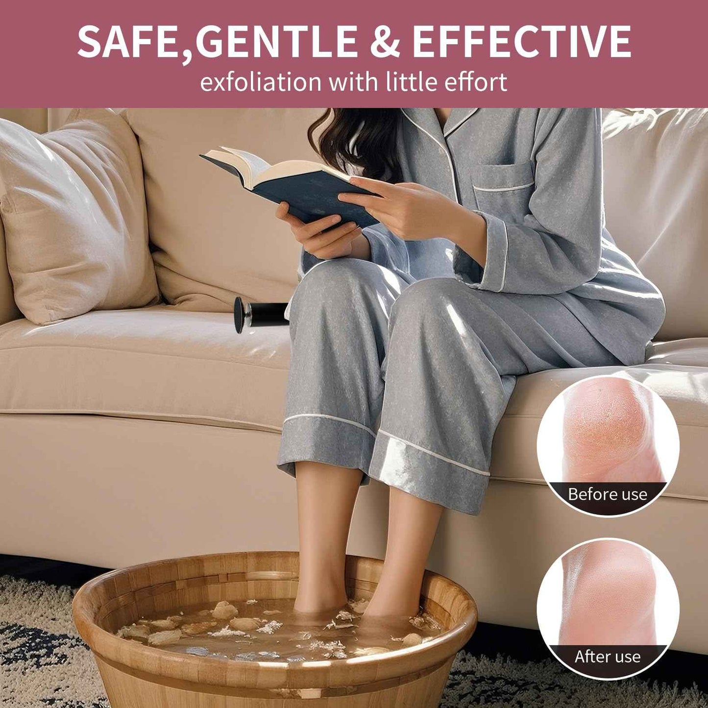 Dermave Electric Foot Callus Remover with 60 Refills – Electric Pedicure Tool for Cracked Heels, Seniors & Home Spa – Instantly Removes Dead Skin, Easy Operation, Adjustable Speed (Black)