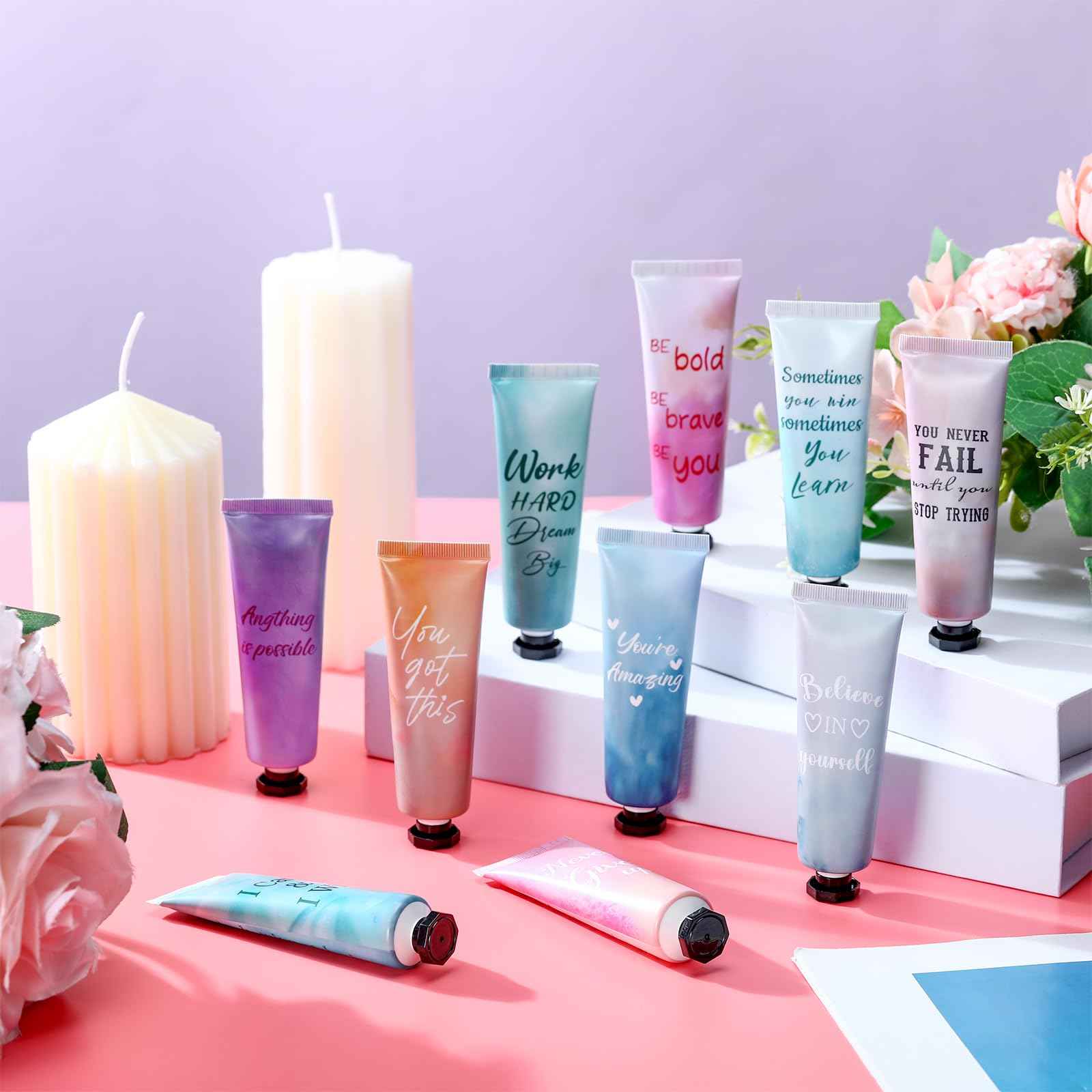 30 Pack Christmas Employee Appreciation Team Gift Bulk Travel Size Hand Cream Inspirational Natural Fragrance Hand Lotion Xmas Winter Thank You Gift for Women Teacher Nurse Coworker Staff Baby Shower