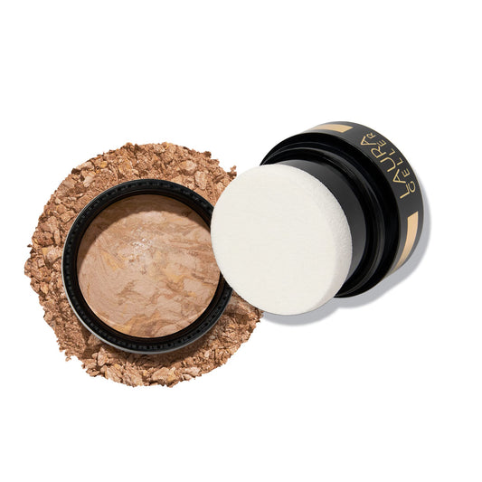 LAURA GELLER NEW YORK Award-Winning Baked Balance-n-Brighten To Go Color Correcting Powder Foundation - Medium - Buildable Light to Medium Coverage - Demi-Matte Natural Finish