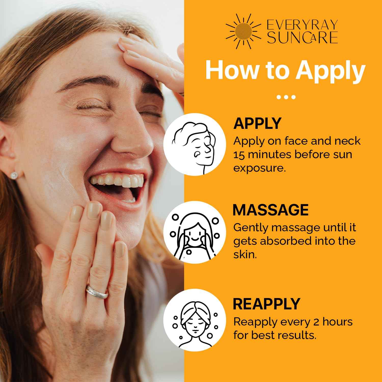 EveryRay Suncare - Sunshine Serum - Enriched Mineral Suncreen Serum - 1.69 fl oz - SPF 50 with skin hydrating squalane and Vitamin C - For All Skin Types and Skin Tones