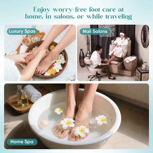 Charmyth Pedi Guard Bath Liners 100 Count Disposable Pedicure Liners, Spa Footsie Clear Pedi Guard Bath Liners for Foot Bath Spa Massage Thick Elastic